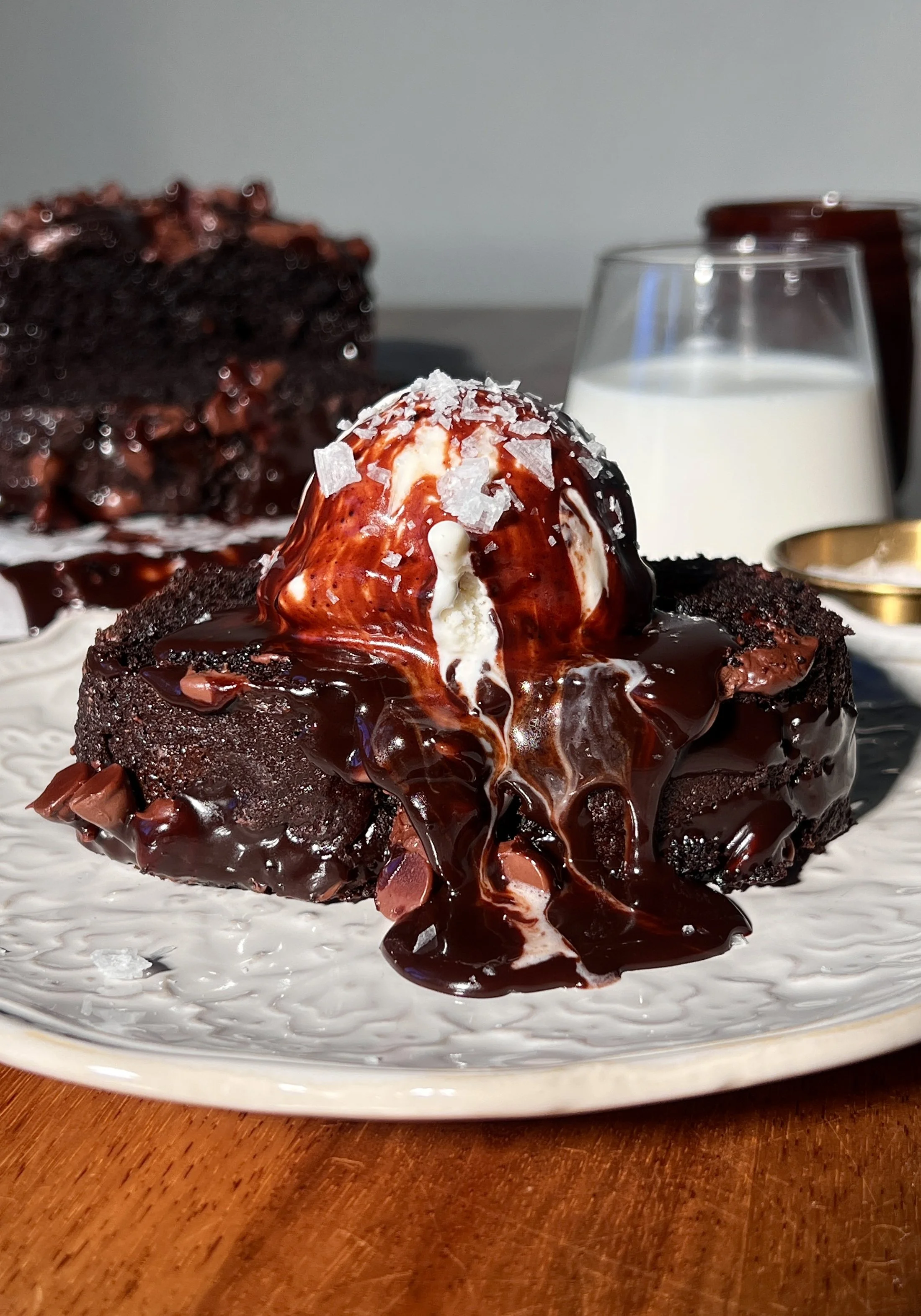 Brown Butter Hot Fudge Brownie Loaf