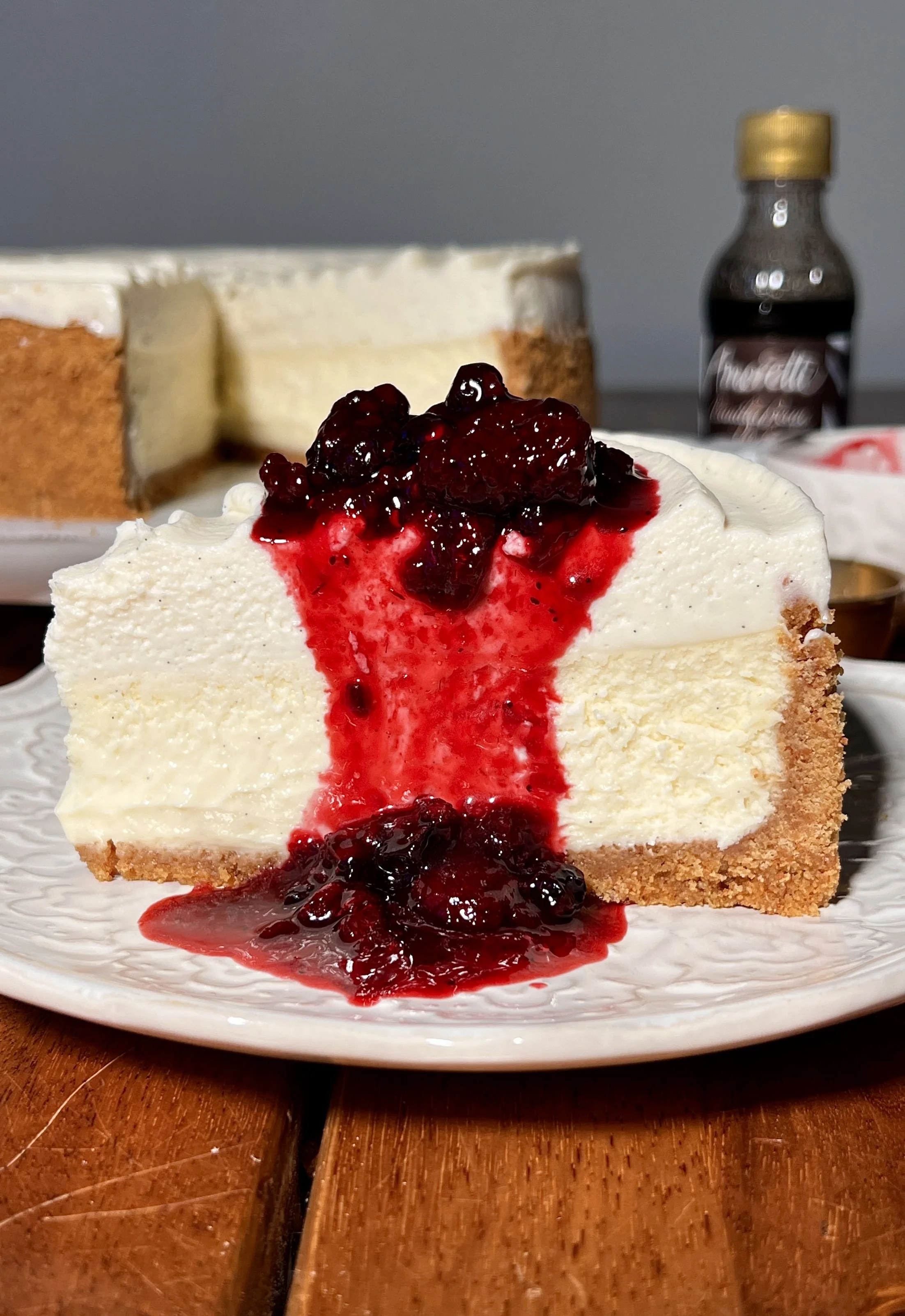 Vanilla Bean Cheesecake with White Chocolate Mousse