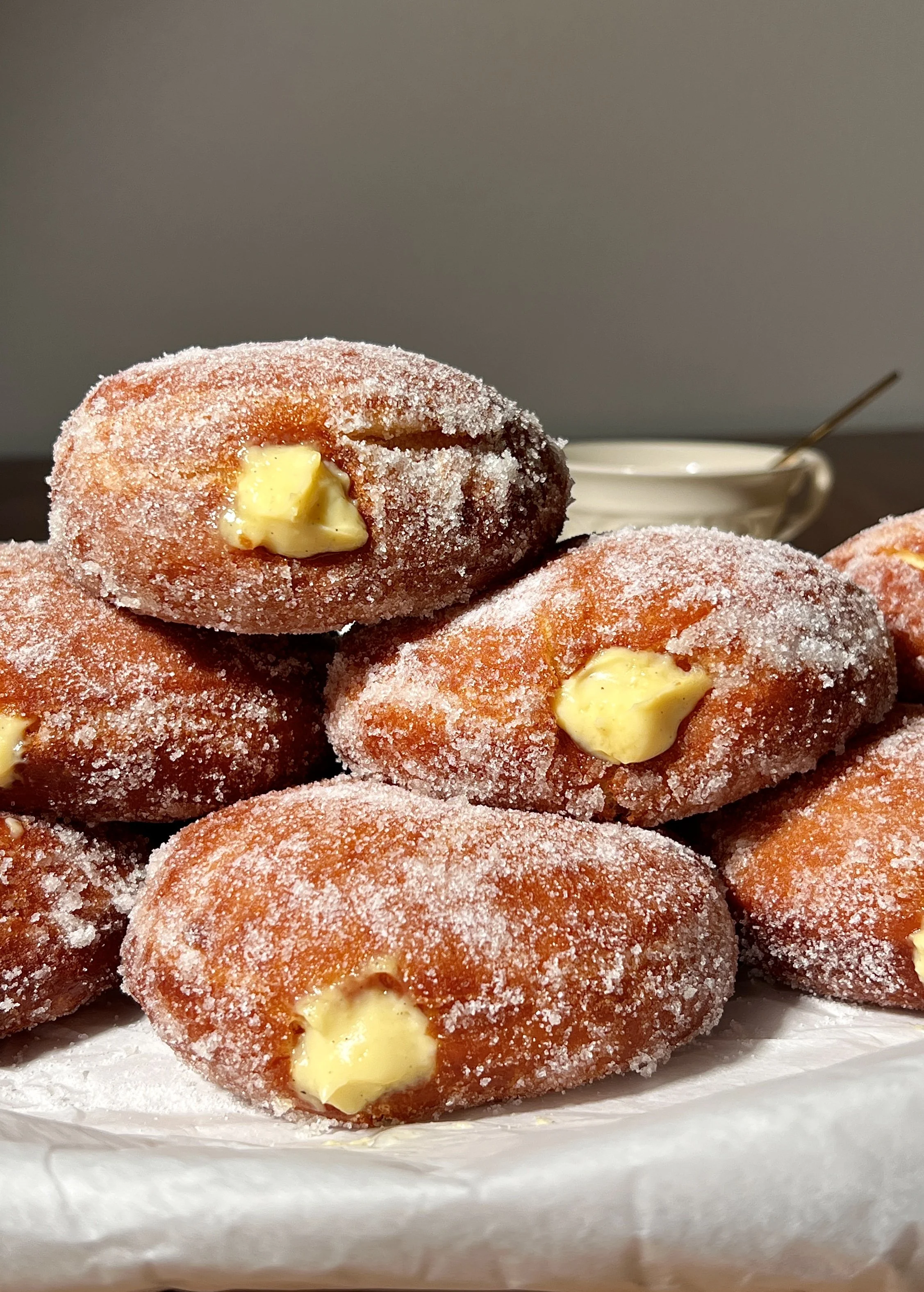 Vanilla Bean Coconut Cream Bomboloni