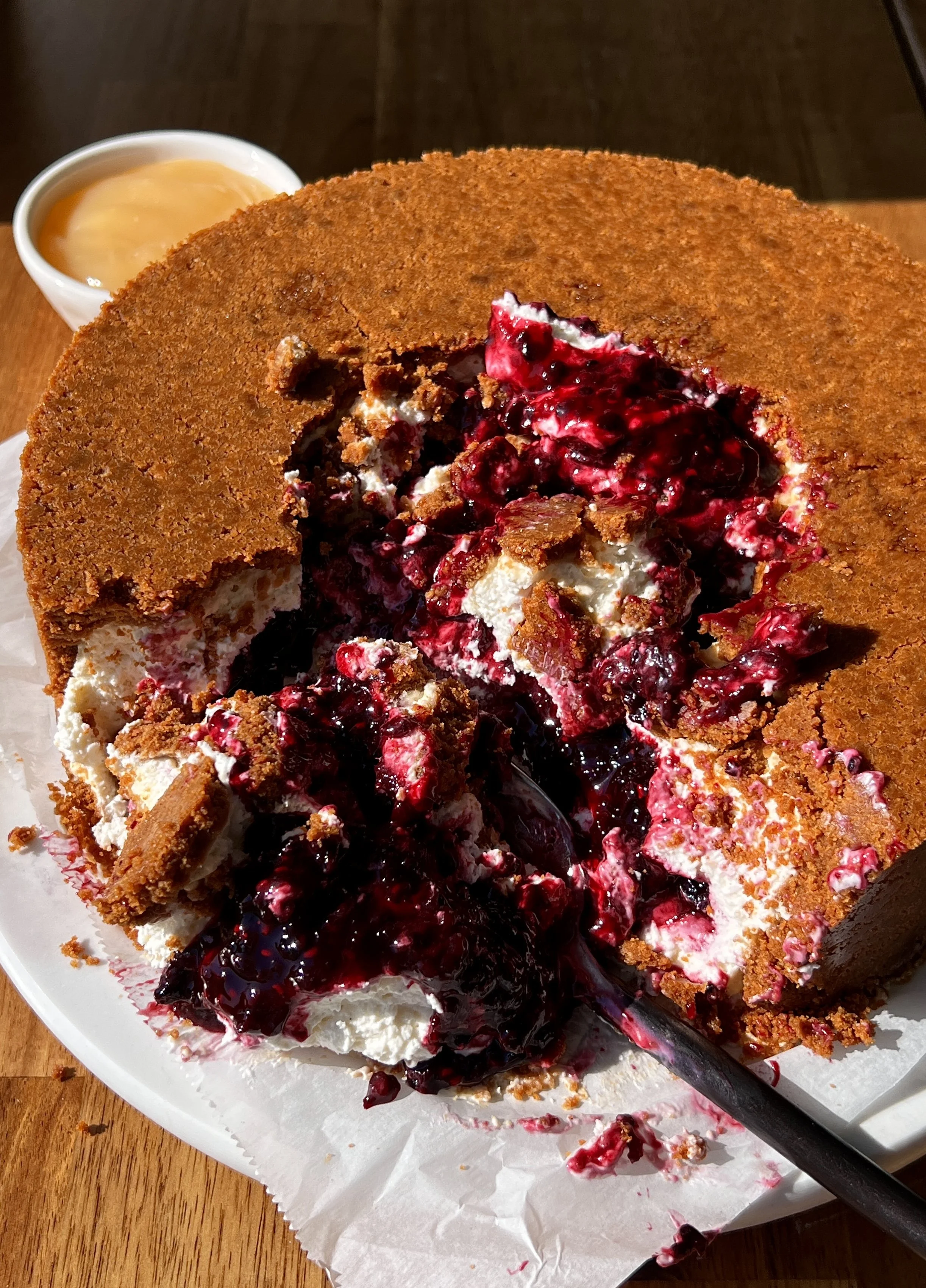 Upside-Down Triple Berry Cheesecake (No-Bake)