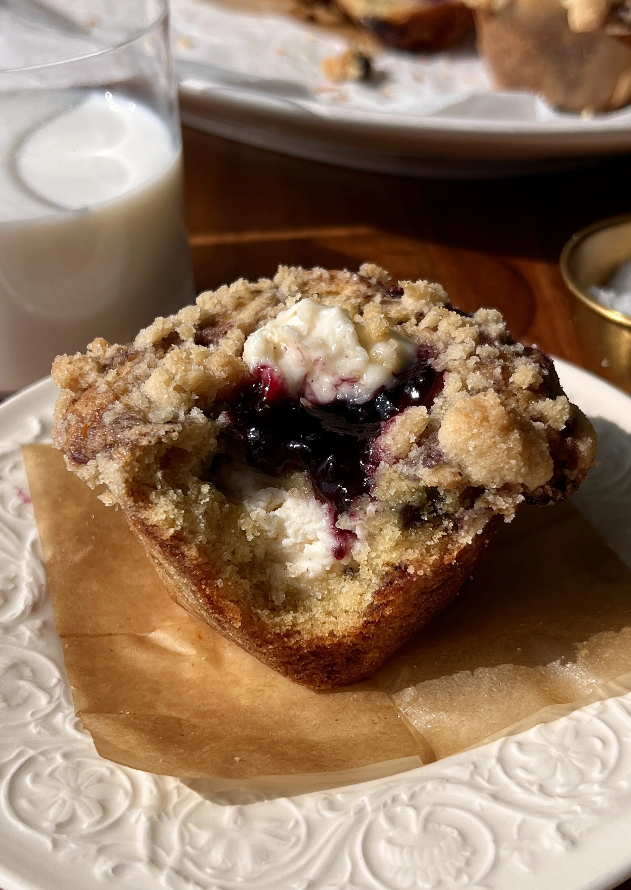 Blueberry Muffin Cheesecake Cookie Cups