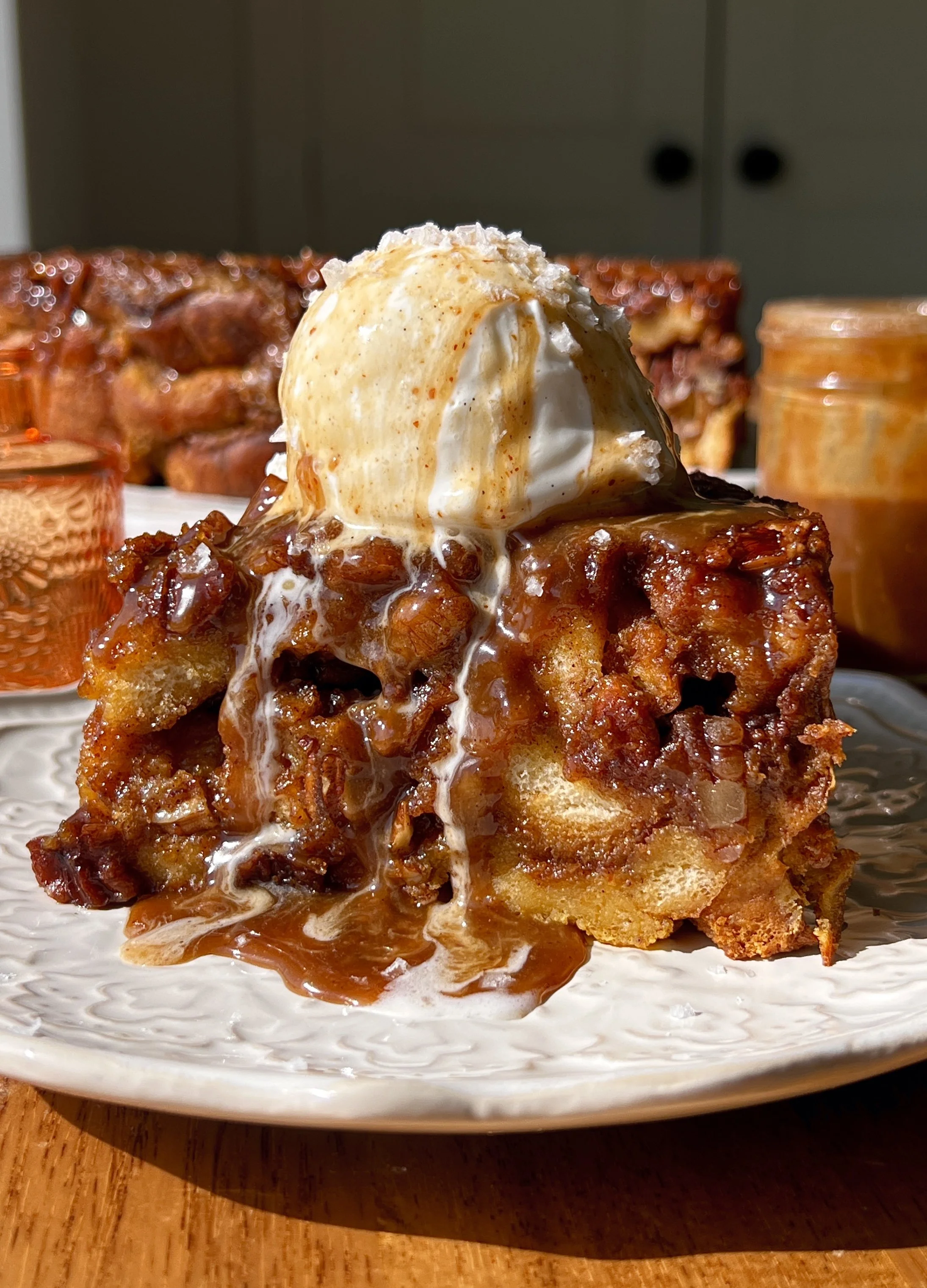 Pecan Sticky Bun Pumpkin Bread Pudding