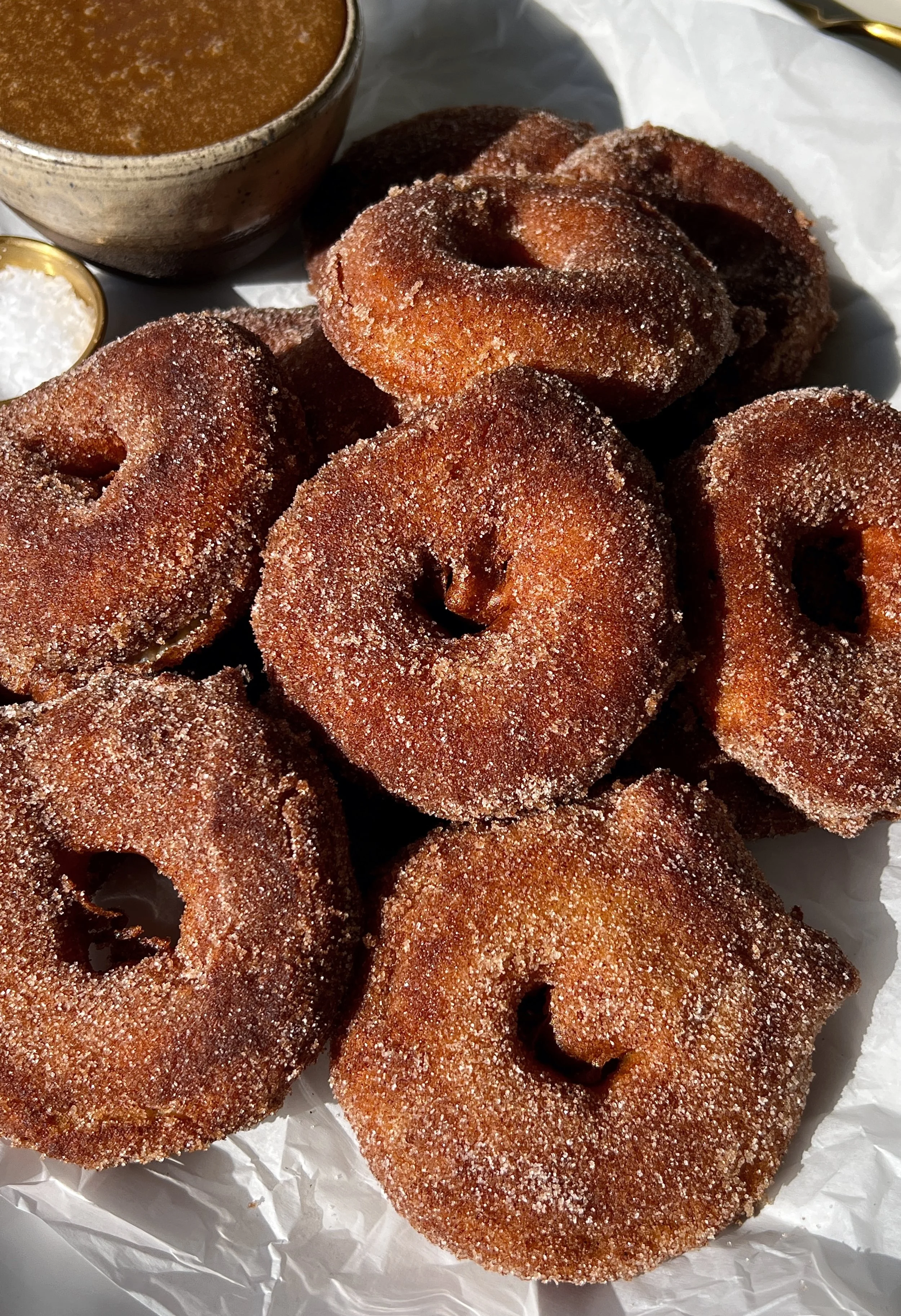 Sourdough Buttermilk Fried Apple Rings (with Easy Salted Caramel)