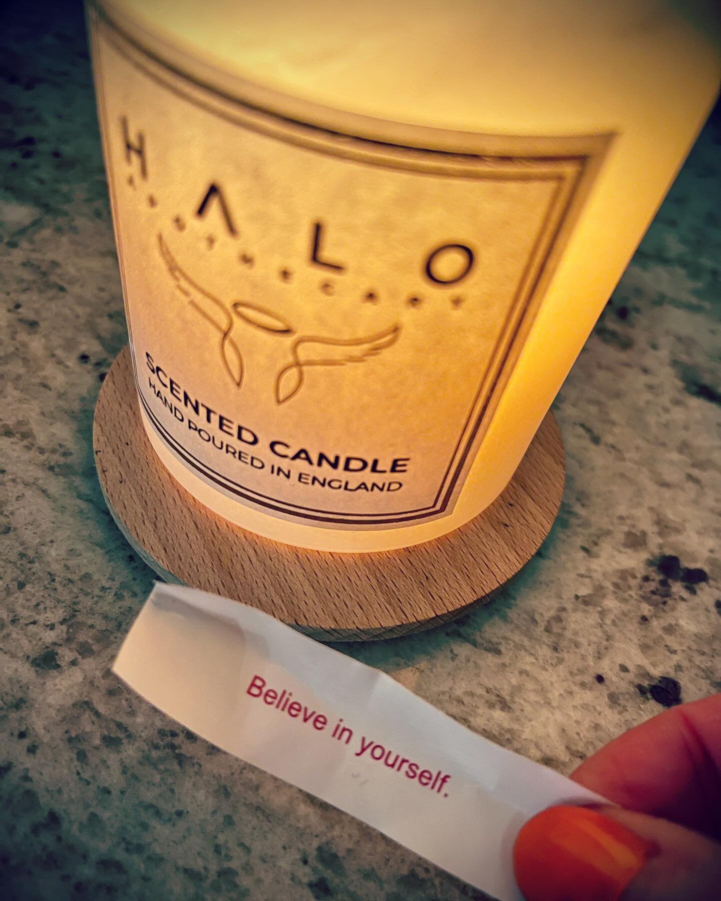 About last night. Beautiful scents &amp; a fun fortune cookie message. 💪🏻