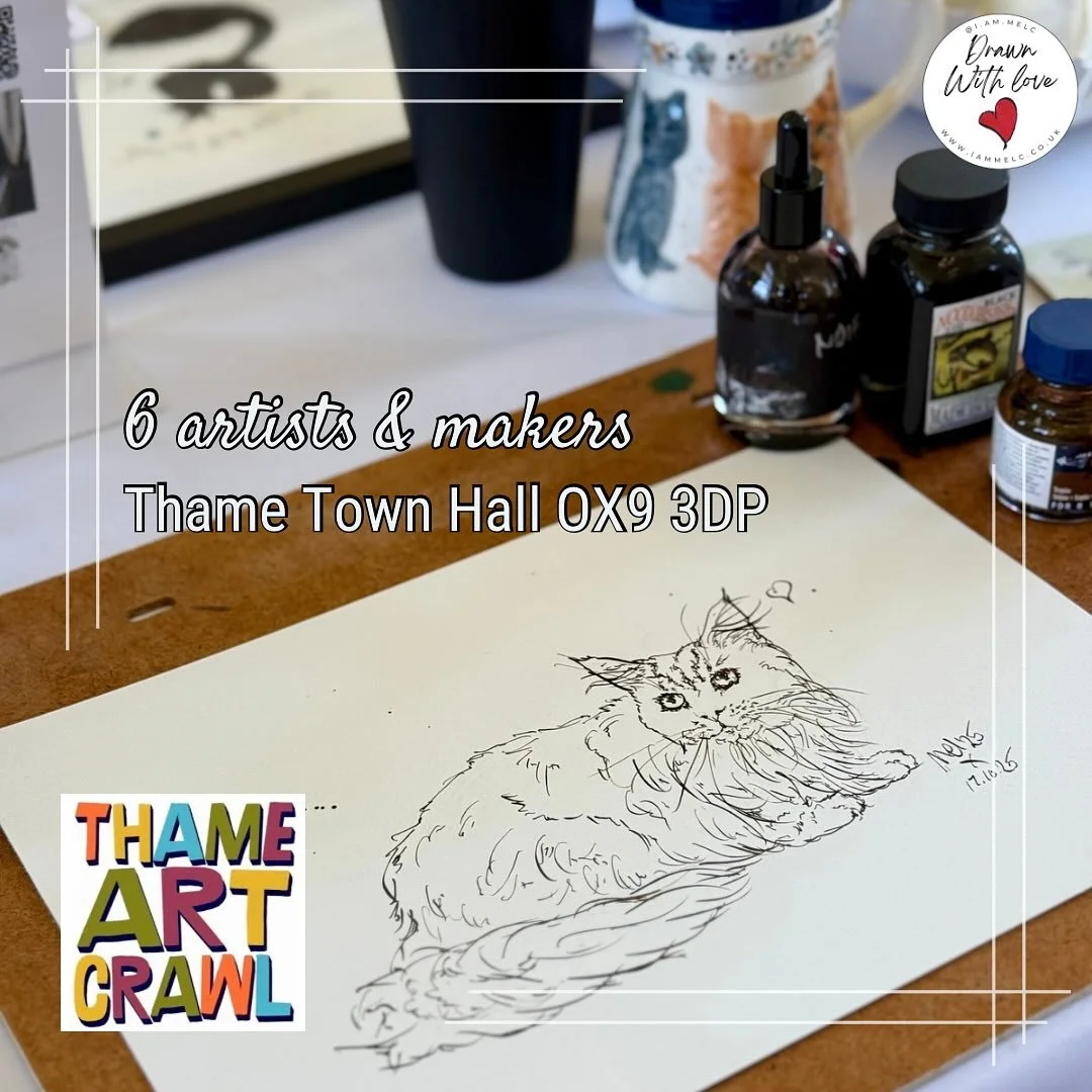6 artists &amp; makers demonstrating their craft at Thame Town Hall on Saturday 18 October 10am til 4pm. It&rsquo;s Venue 27 on the @thameartcrawl 

#thameartcrawl hosted by @sallyartistsmakers 

#artdemonstration #meettheartists #inkillustration #pe