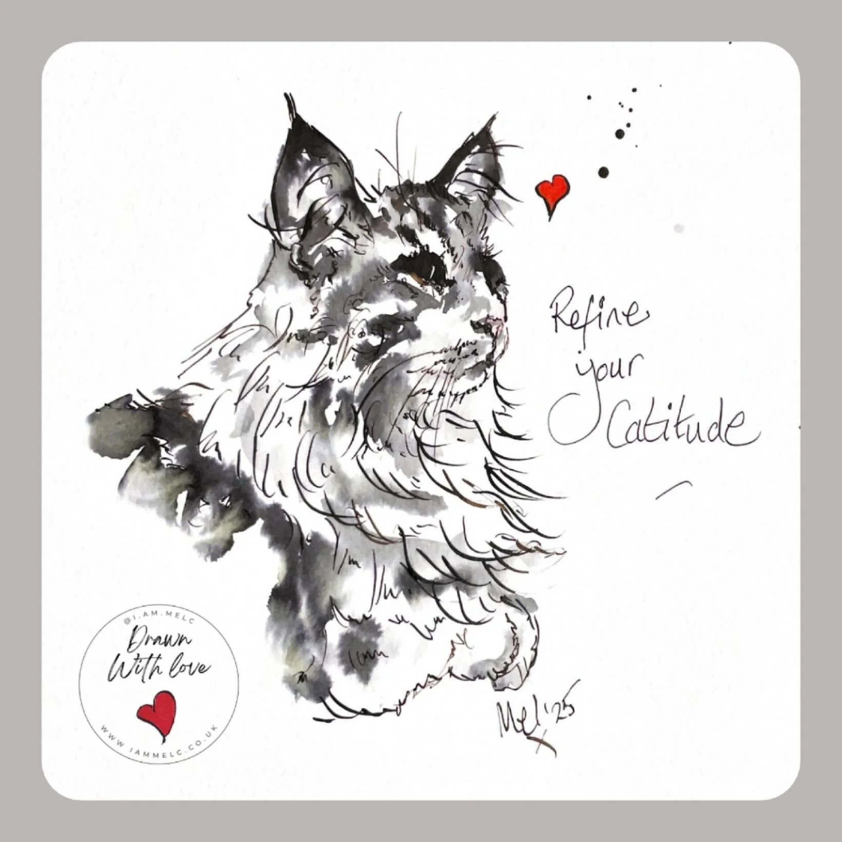 ✒️ refine your catitude 🖋️ 
#internationalartistsday #catitude #caturday #catsandquotes #petportrait #artist #dailyartpractice