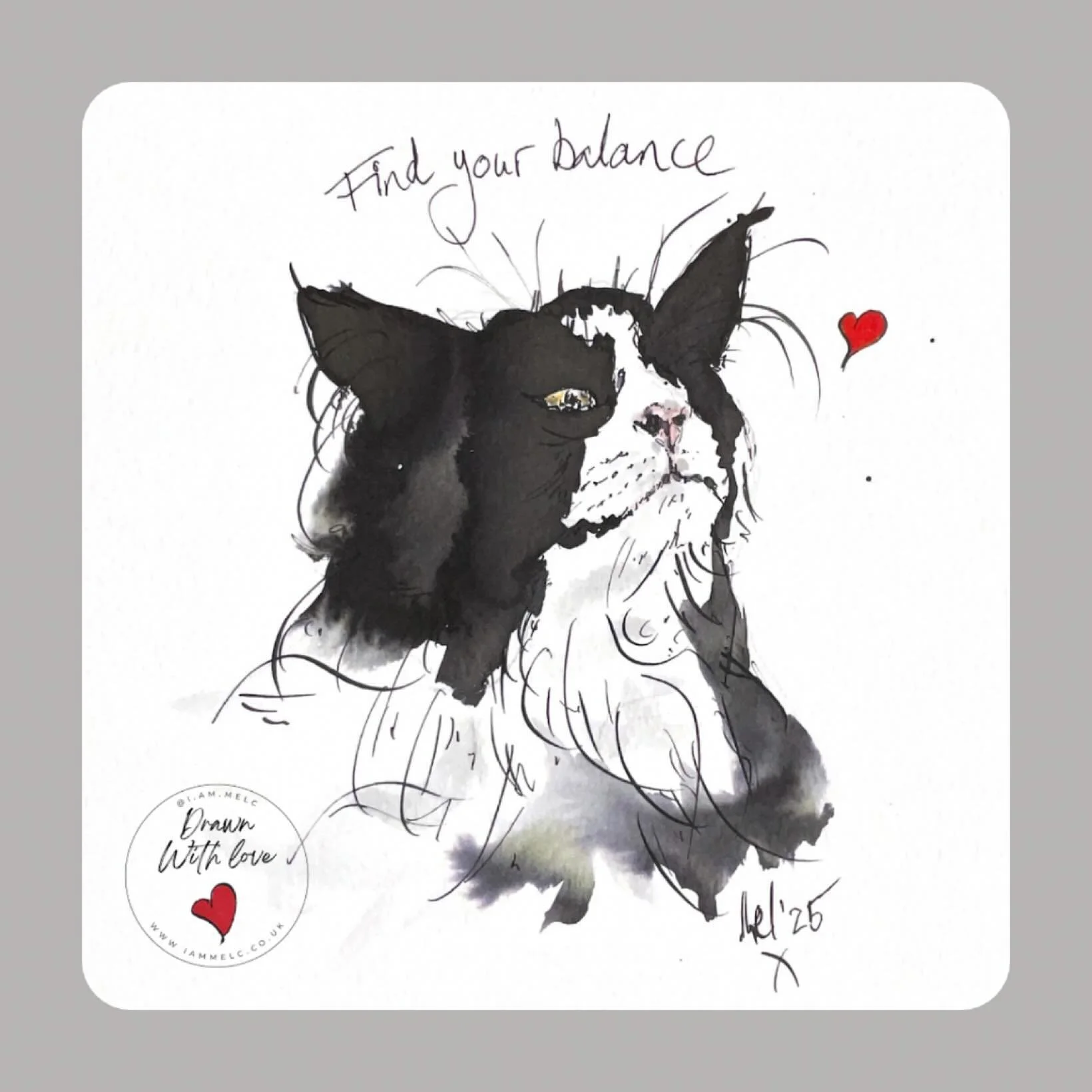 💫 find your balance 💫
#mondaymusings #catsandquotes #inkdrawing #petportrait #artist #dailyartptactice #norwegianforestcatart