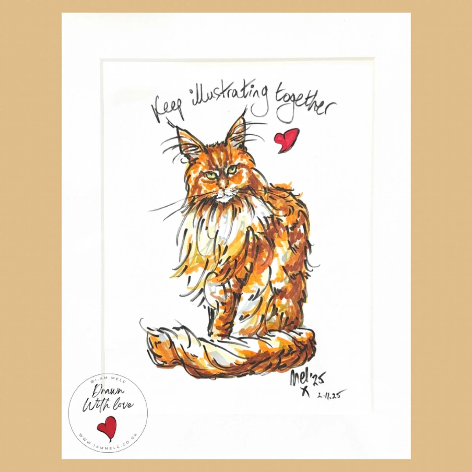 &hearts;️ keep illustrating together &hearts;️ #catsandquotes #artclass #dailyartpractice