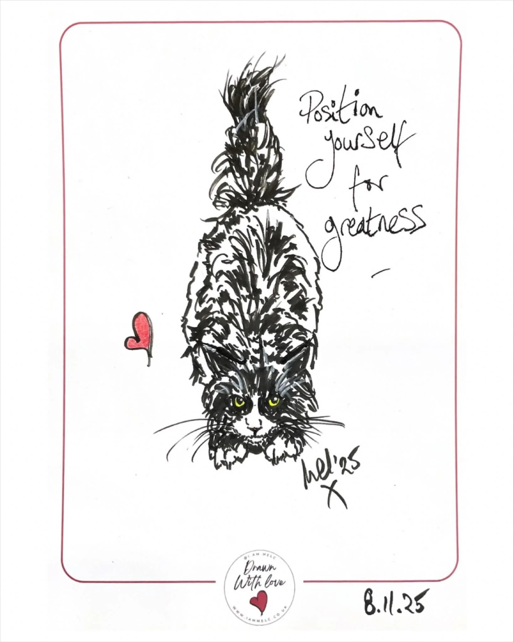 A Monday morning mantra! #mondaymusings #catsandquotes #illustration #inkdrawing #cat_art