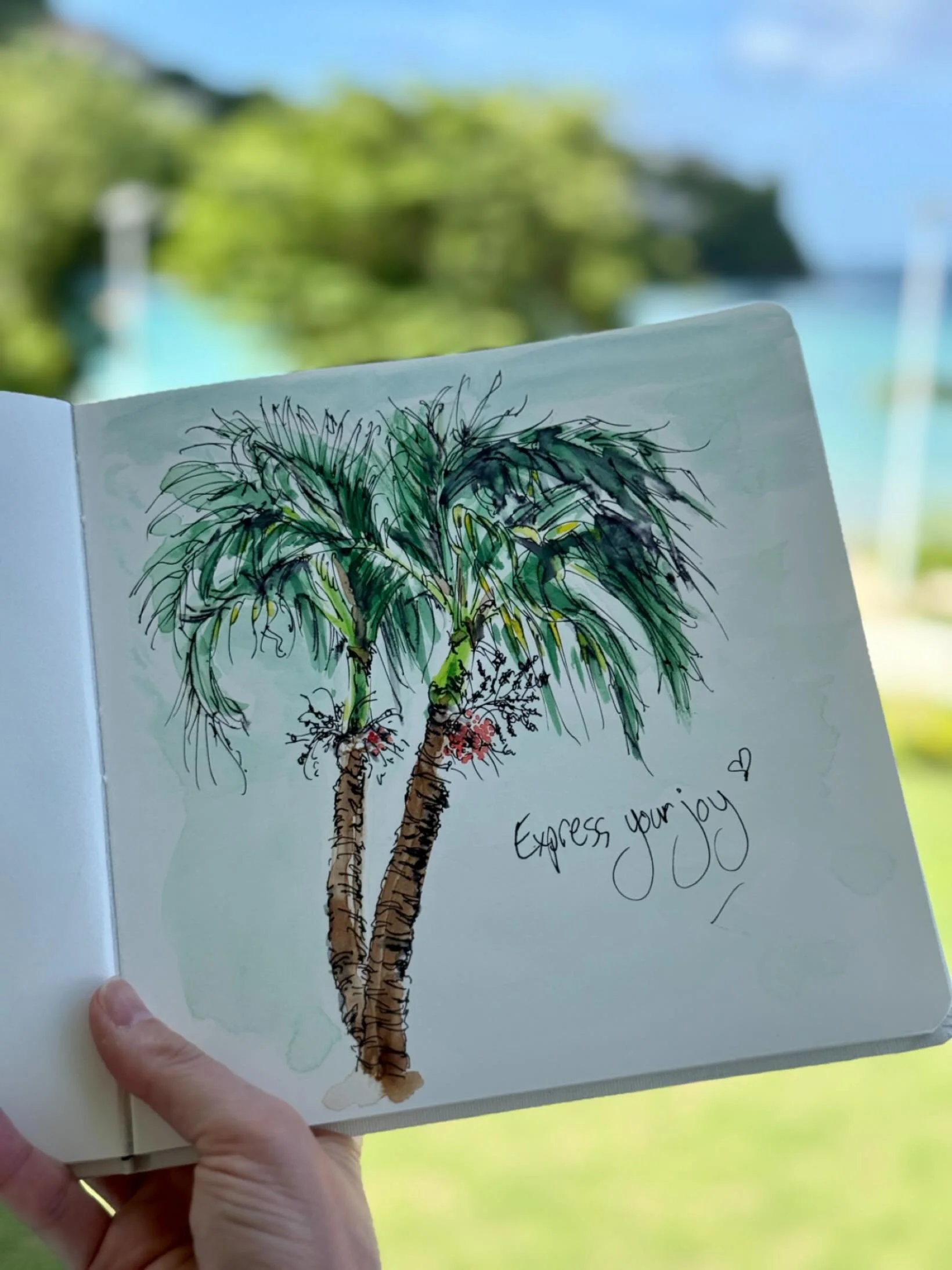 Finished sketchbook practice 🌴 #dailyartpractice #expressyourjoy #thejoyofart