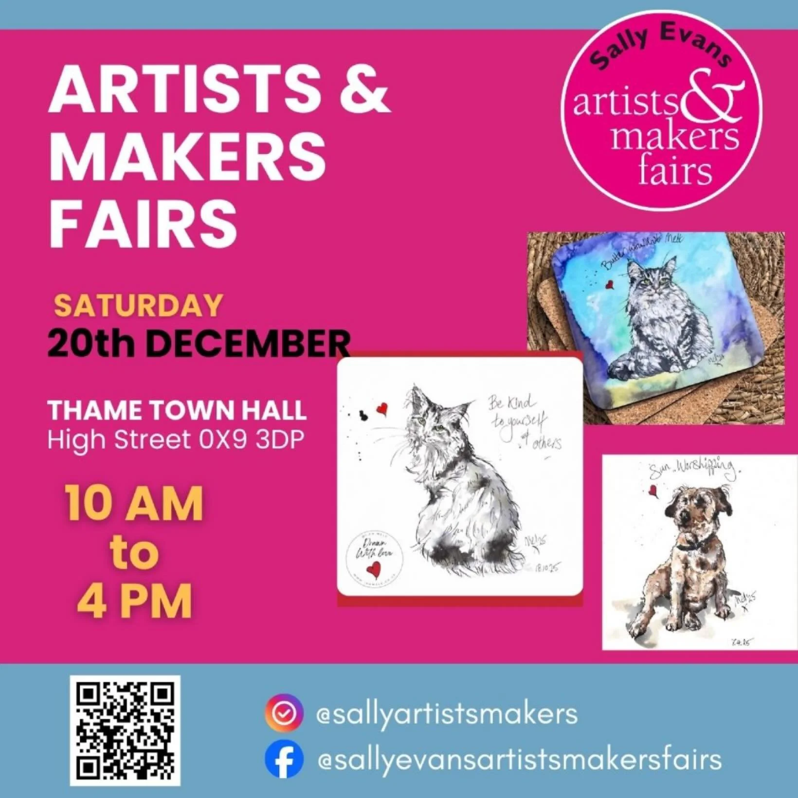 A date for your diary in Thame 🖋️🐾&hearts;️

Last event of the year. I&rsquo;ll have my paper &amp; ink with me to demonstrate my inky techniques! Pop along and say hello if you&rsquo;re in the area. Lots of creative offerings for last minute shopp