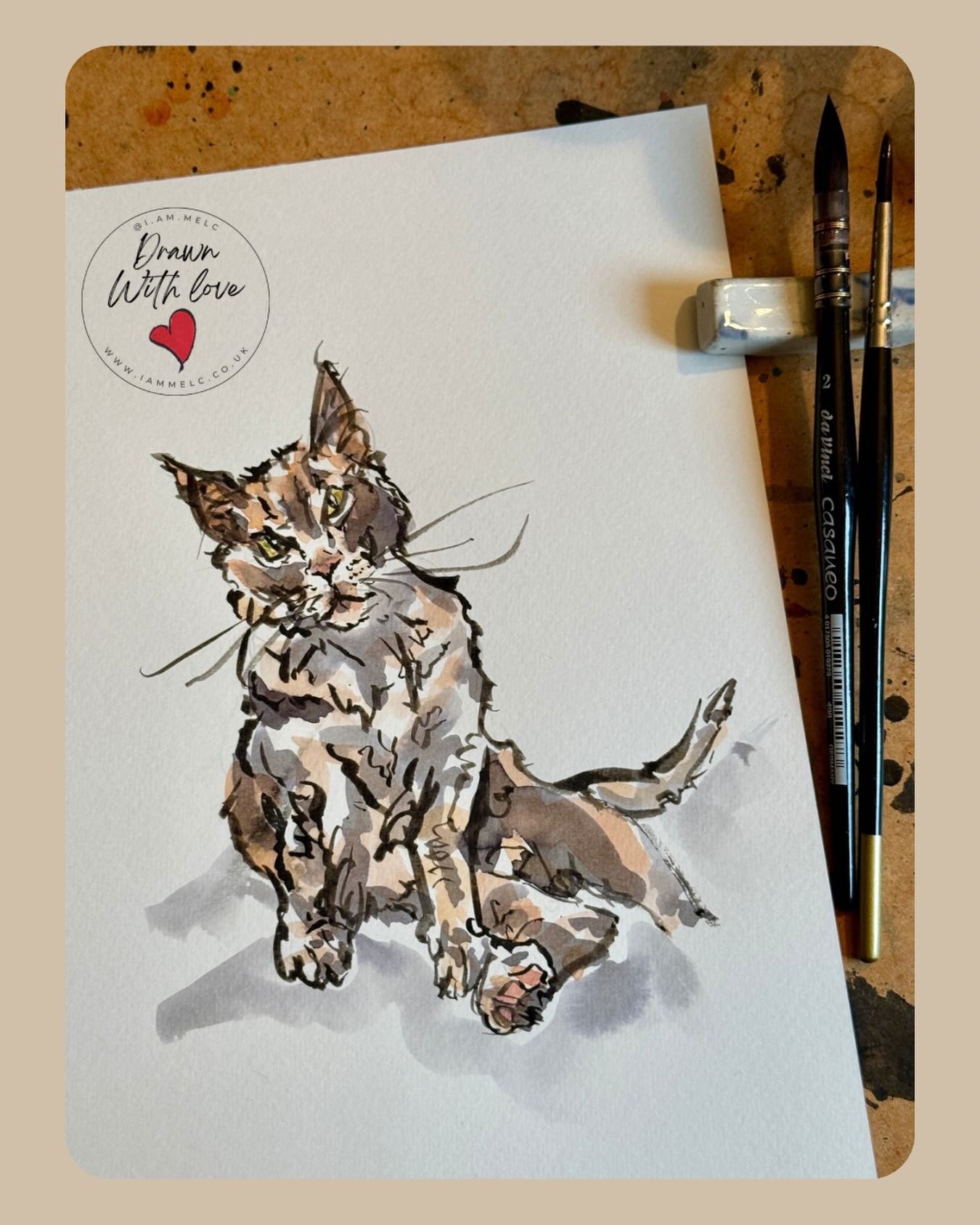 Just need to add the quote, but one of my #randomactsofkindness illustrations is nearly complete @ksyushb 🖌️🐾💖

#catsandquotes #inkpainting #pawtrait #catloversart