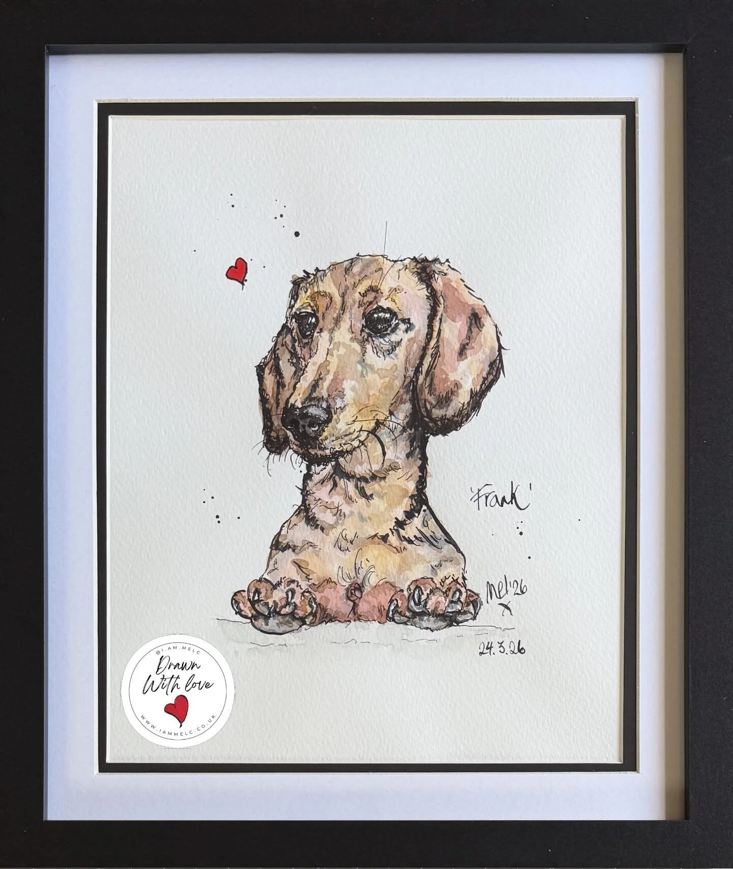 Recent commission 🖋️🐾&hearts;️

#drawnwithlove #dachshundart #petportraitartist #watchmedraw #commissionedart