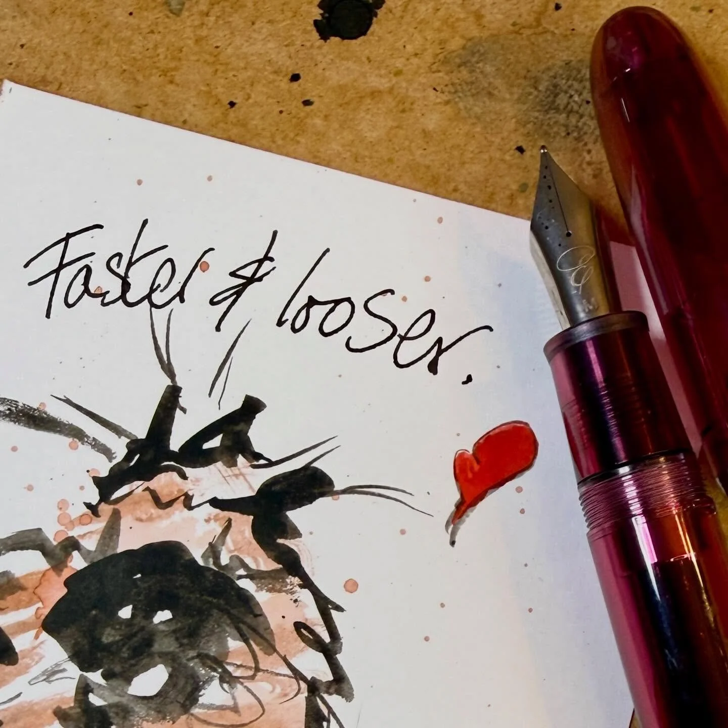 Brush work with ink. Quote using my @ellington.pens Crimson Clarity 

Great deals here: AD | This is my @Ellington Pens Crimson Clarity Fountain Pen 🖋️
Cut &amp; paste this link to go to Ellington Pens 
https://www.ellingtonpens.com?sca_ref=9767760.