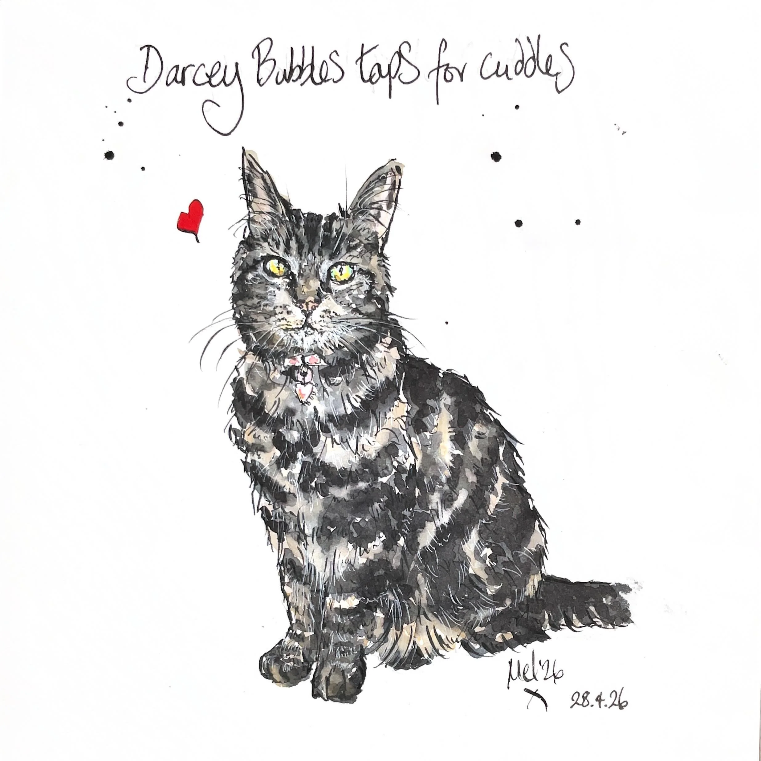 How cute? 

#inkillustration #commissionedart #petportraitartist #catart #artist