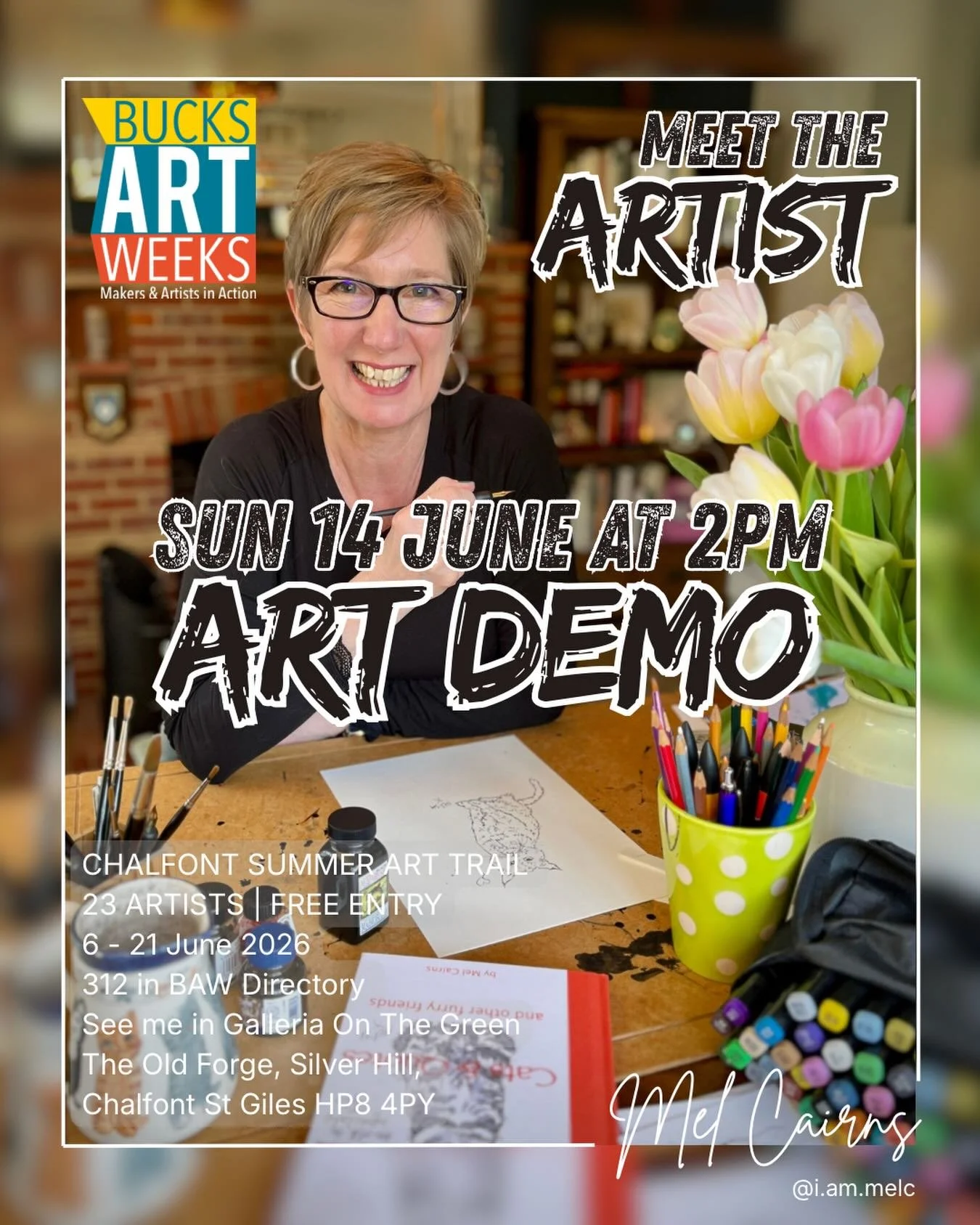 On Sunday 14 June, I will be at @galleriaonthegreen where I am being hosted by @bucks_the_trend as part of @bucksartweeksofficial 🖋️ 

‼️ DM me a photo of your fluffy companion (the fluffier the better!) and I may immortalise them in a timelapse vid