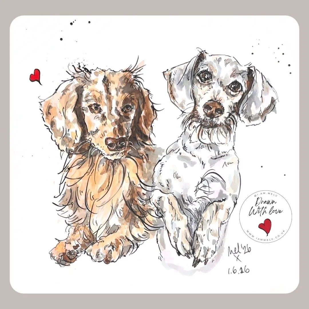 I recently finished this commission. Cute, huh?

#petportraitartist #inkillustration #dachshundart #buckinghamshireartist #dogart