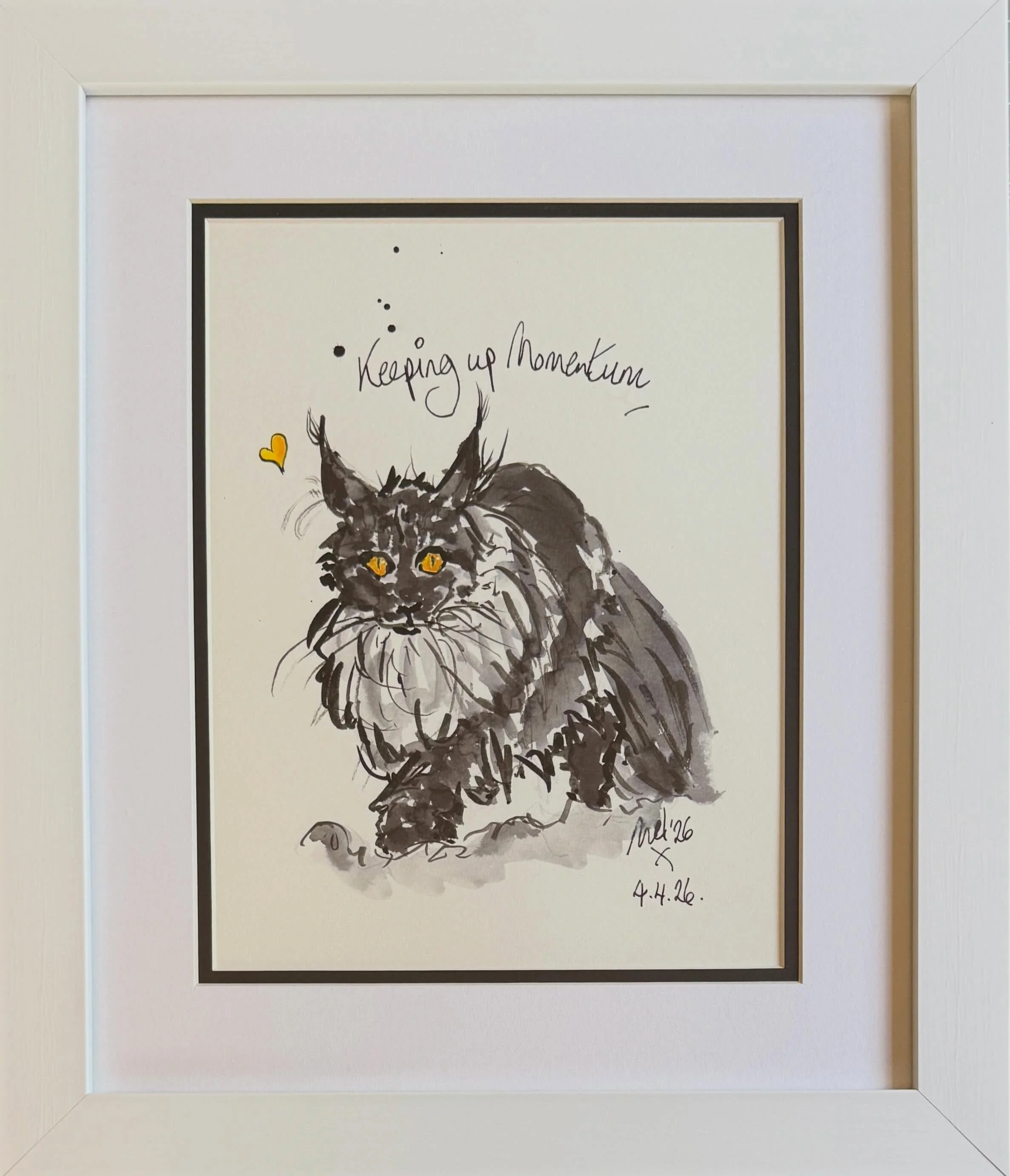 A taster of what&rsquo;s on show at @galleriaonthegreen for @bucksartweeksofficial hosted by @bucks_the_trend 🖋️🐾&hearts;️

Be there or be ⬛️ 😹

#chalfontsummerarttrail #catsandquotes #petportraitartist #bucksartweeks #chalfontstgiles