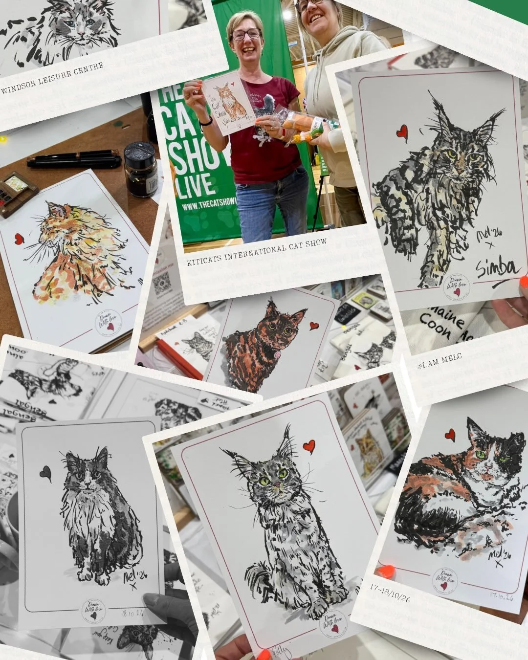 Did I draw your cat? I&rsquo;ve been at @kiticats.uk International Cat Show doodling FAST 🖋️🐾&hearts;️ Comment if you see your kitty 😻

#kiticatscatshow #internationalcatshow #catart #petportraitartist #catexhibition