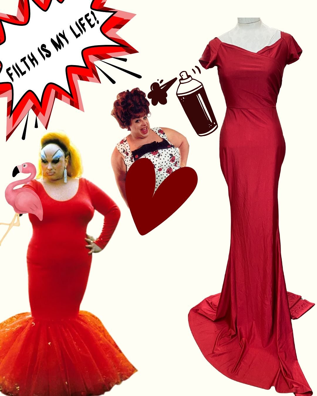A couple more PRIDE inspired outfits at Thriftique! This time we are taking fashion inspo from queer icons Divine and Freddie Mercury!