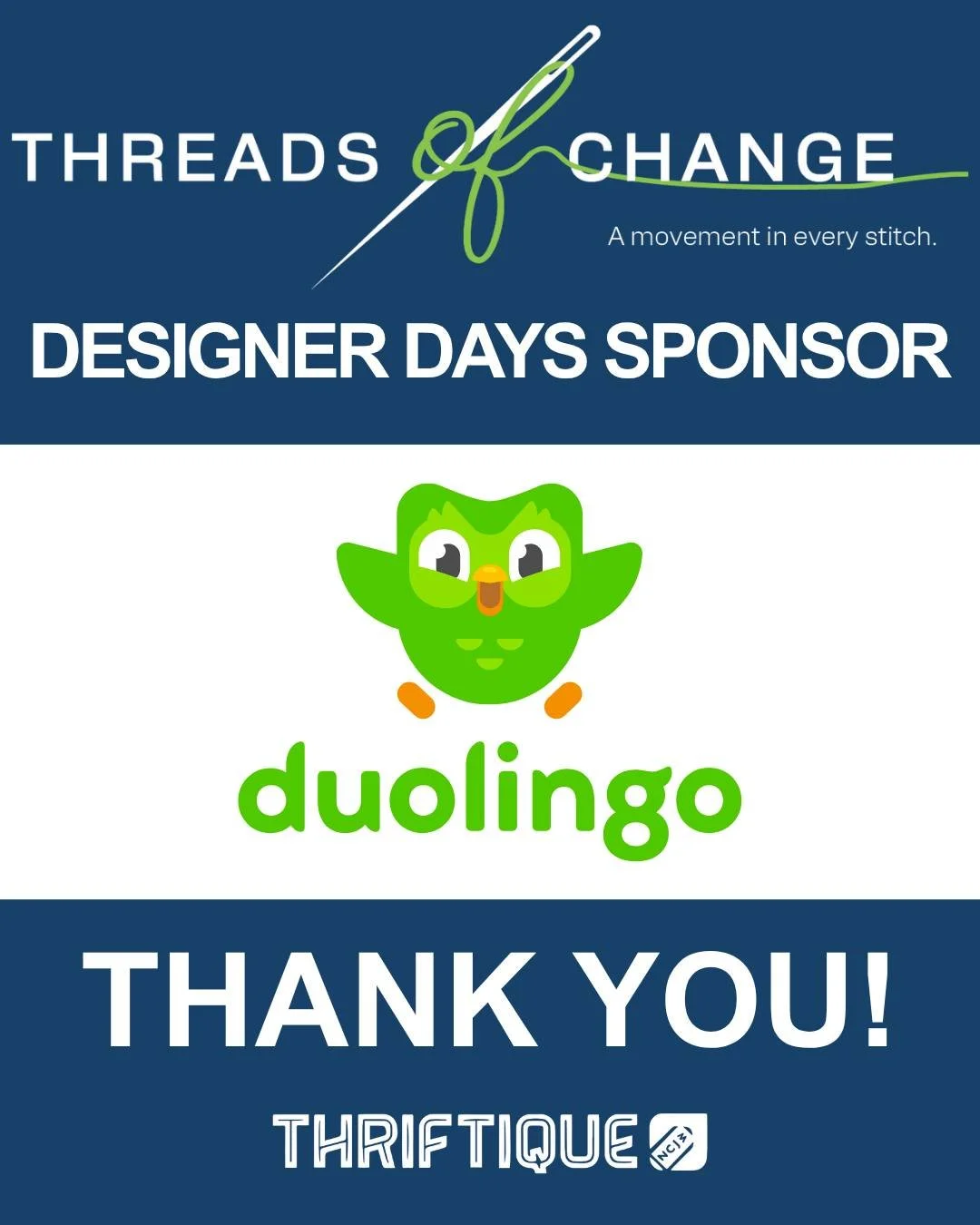 Thank You to our amazing sponsor, @duolingo! Sponsors like you make this event and by extension, our work, possible!