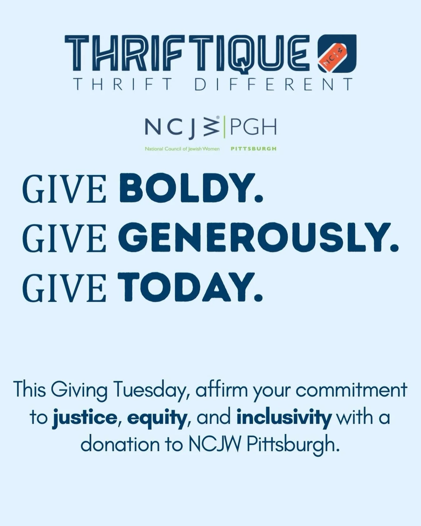 Today is Giving Tuesday! With your support, we are able to continue diverting useful materials from the landfill while also supporting local programs and advocacy around economic equity, inclusive democracy, and reproductive justice. You can help us 
