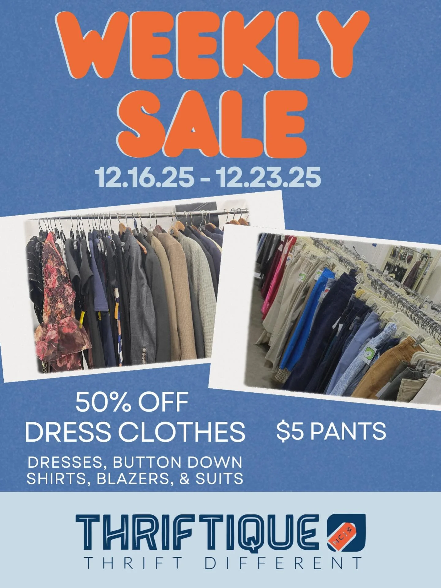 Sale so nice we had to do it twice!!!! We are back with $5 pants 👖✨ and this week 50% off dresses, button down shirts, blazers and suits.