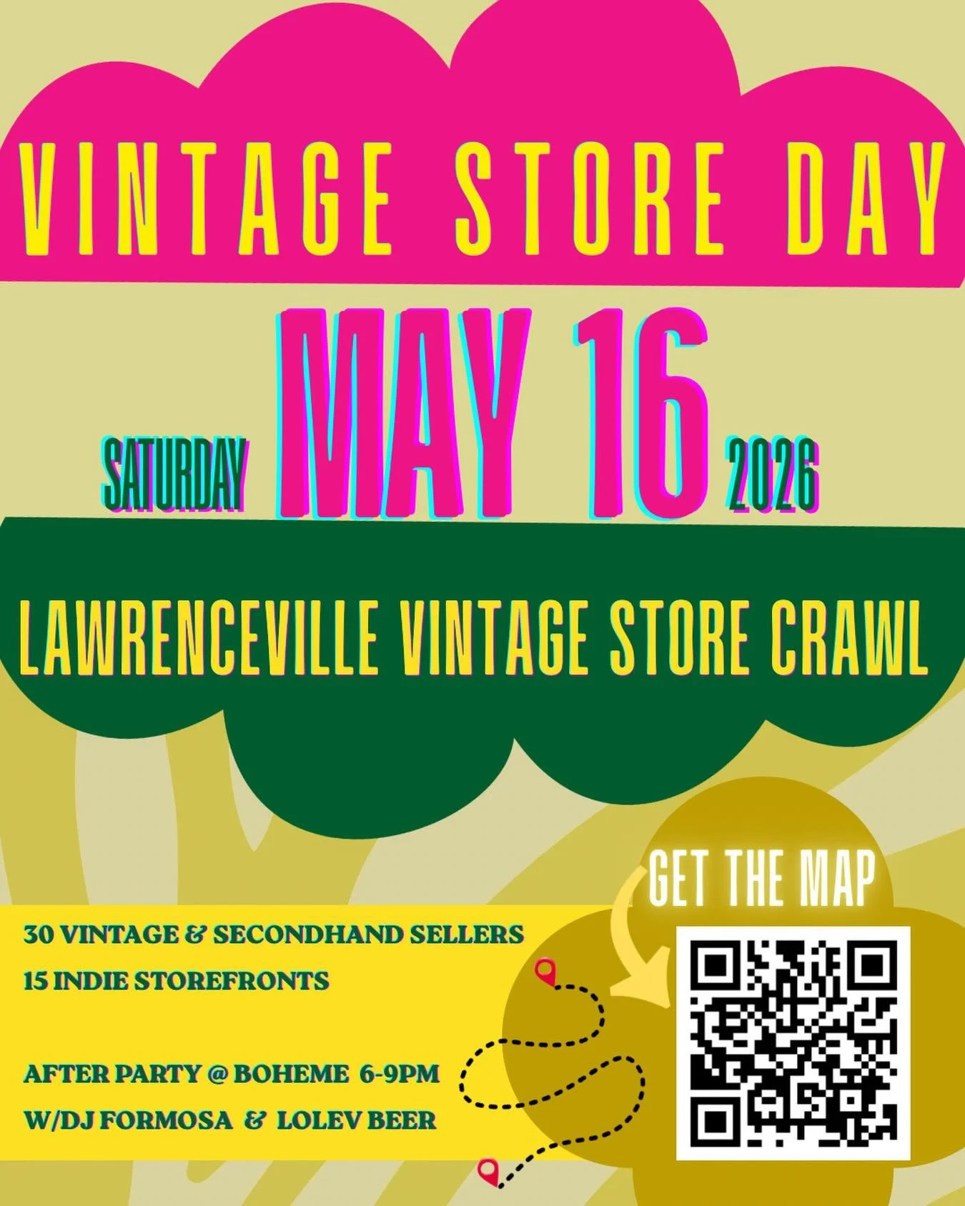 So excited to join 14 other shops in Lawrenceville to celebrate National Vintage Store Day, Saturday, May 16th!