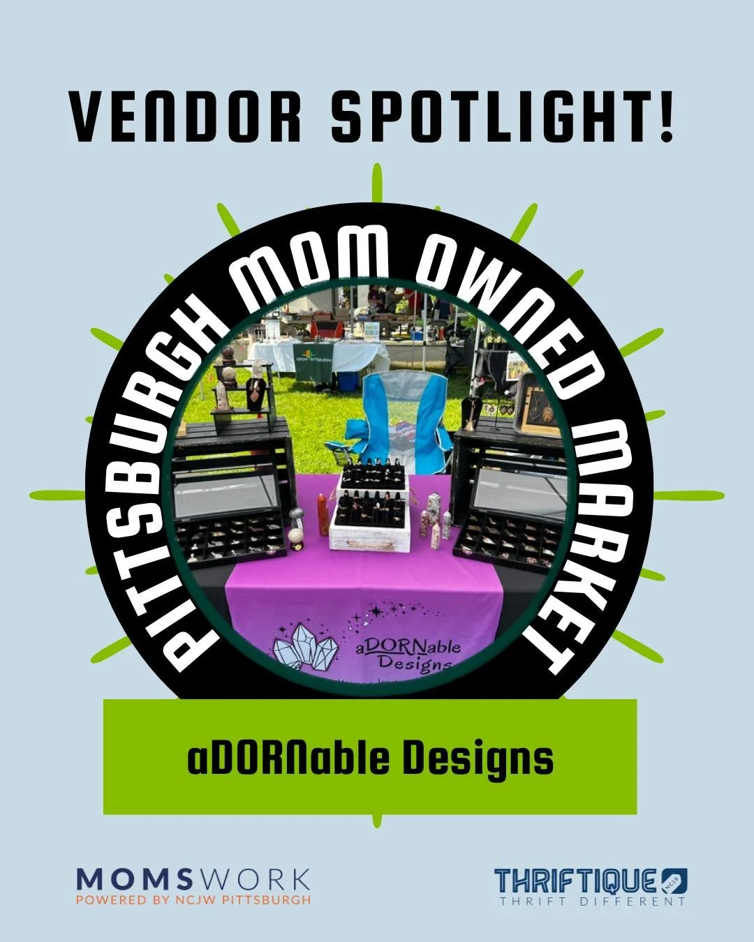 The 2026 Mom Owned Market is this Saturday, June 13th from 11am-4pm outside of Thrifitque (119 51st St. in Lawrenceville). Join us for a day of music, food, and vendors! 

Come support our awesome mompreneurs like aDORNable Designs!