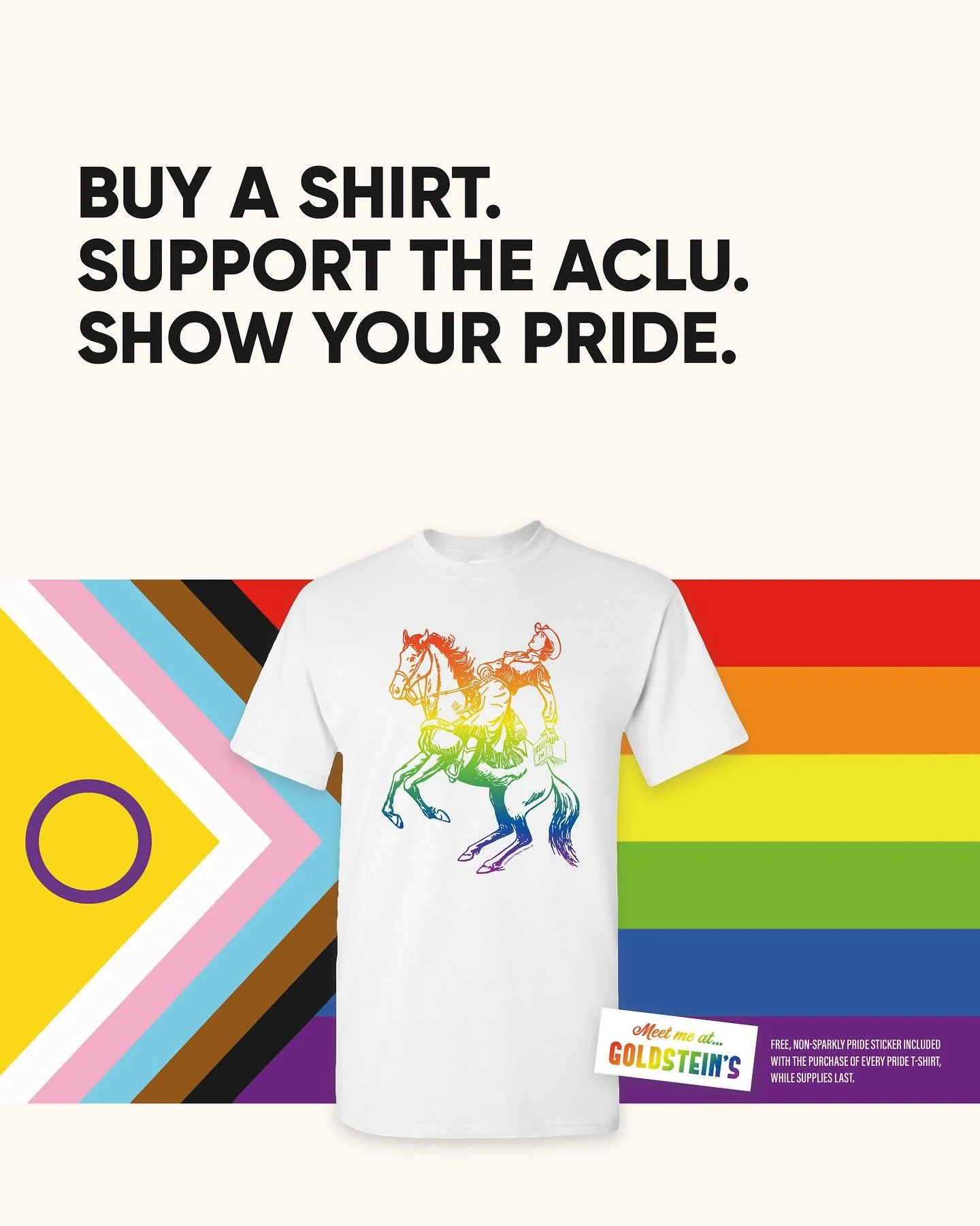 🚨THIS WEEK ONLY: Buy your PRIDE t-shirt before Friday, 6/6 &amp; you&rsquo;ll be entered to win a FREE ticket to see MAYHEM on Saturday, 6/7 @treeforthall. Ask in shop for details. @cookie.pusss @acluidaho @cookieparty.biz #meetmeatgoldsteins 🌈👑