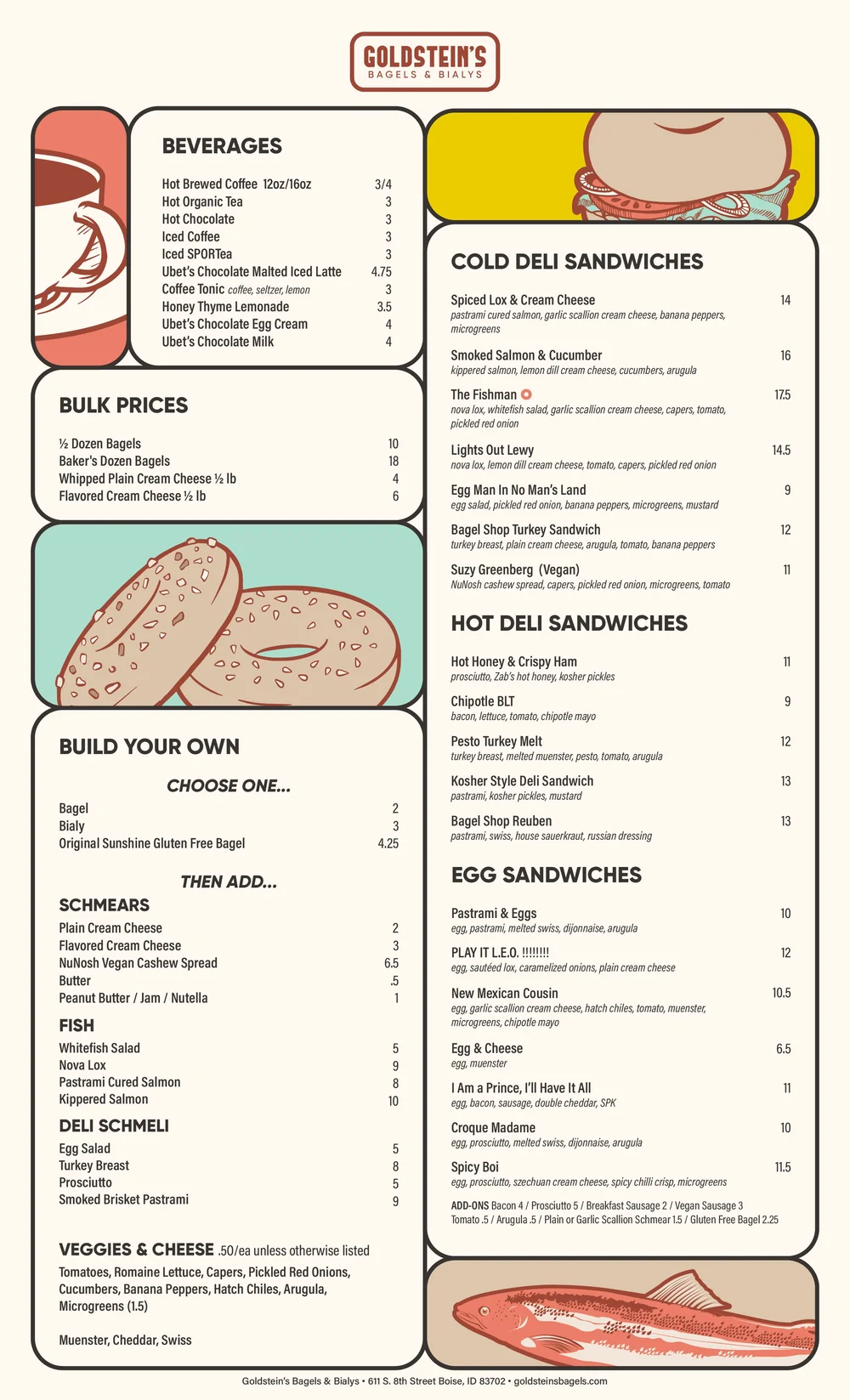 Menu — Goldstein's Bagels & Bialys
