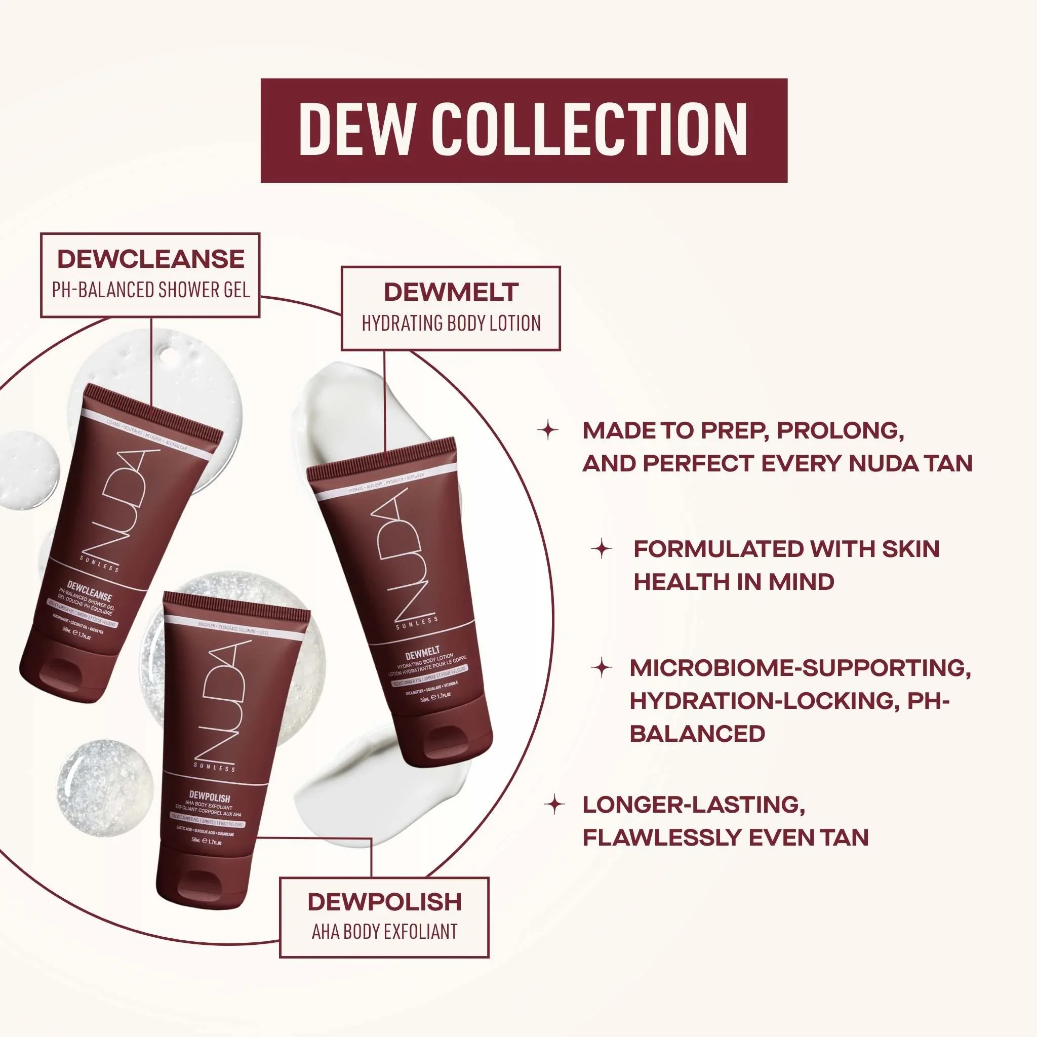 nuda dew collection for travel tan.webp