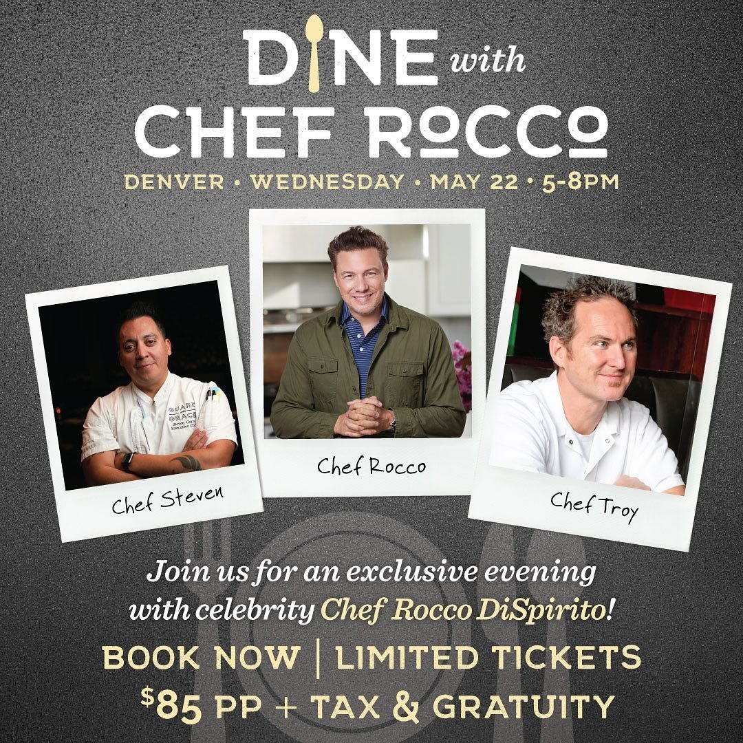 Don&rsquo;t miss out on your chance to try the amazing culinary stylings of @roccodispirito and @cheftroyguard this Wednesday in Denver &amp; Thursday in Houston! Head to guardandgrace.com to grab your tickets for this extraordinary event! 🎫 Your dr