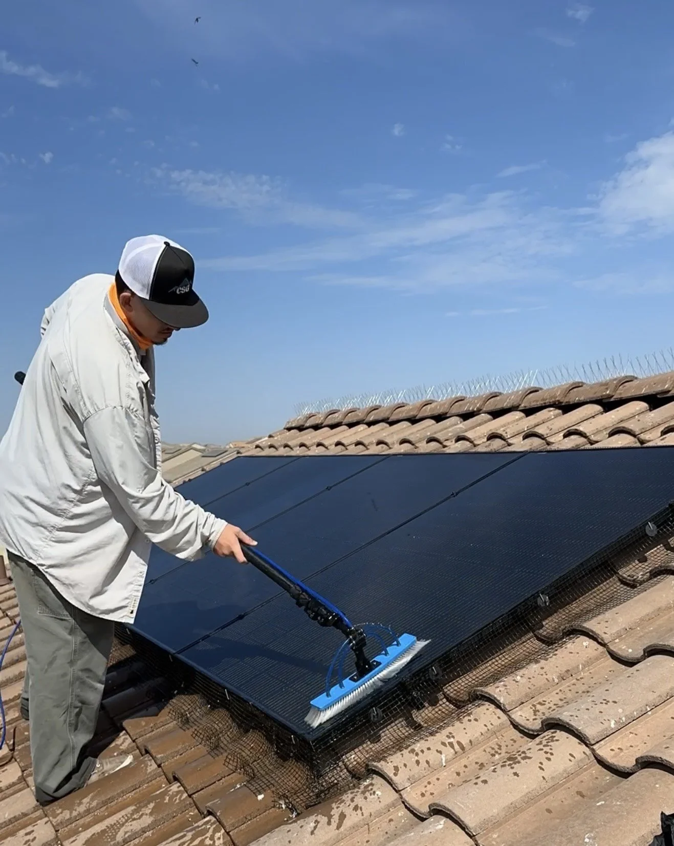 Shiny, spotless solar panels after a professional cleaning service in Elk Grove