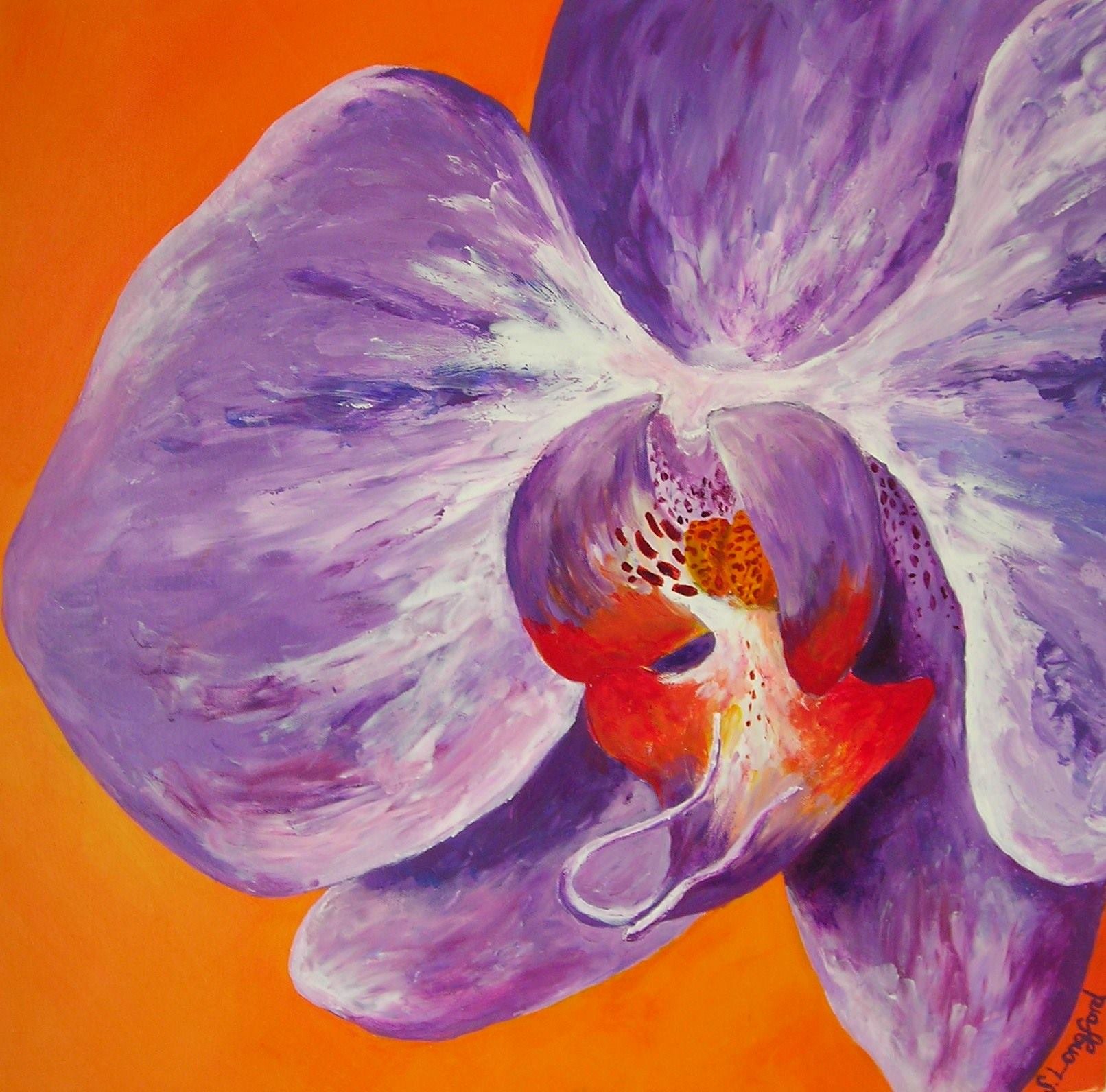 Orchid - 40cm x 40cm acrylic on canvas