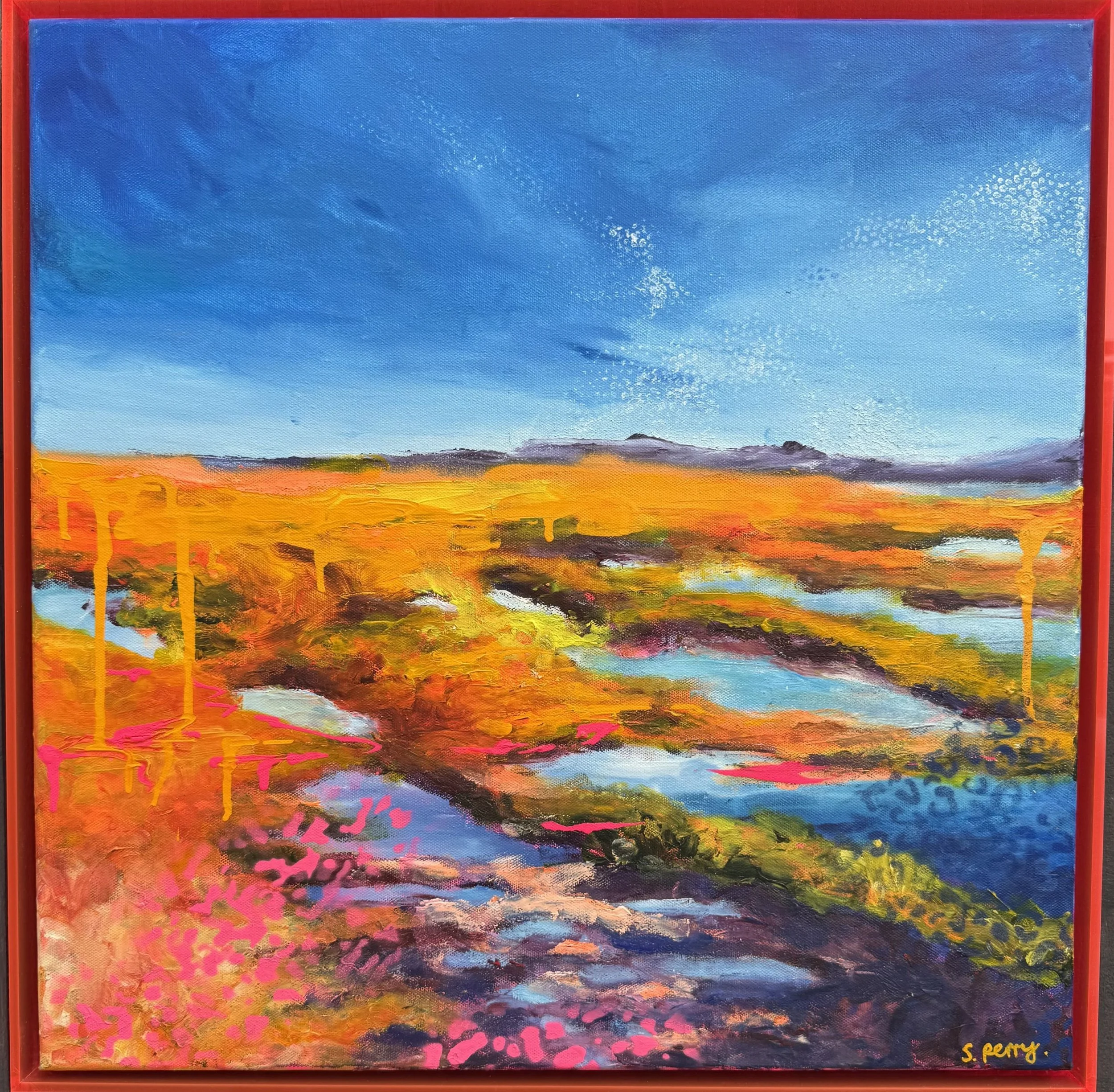 The Tide is Changing 50x50cm acrylic, ink & spray paint on canvas
