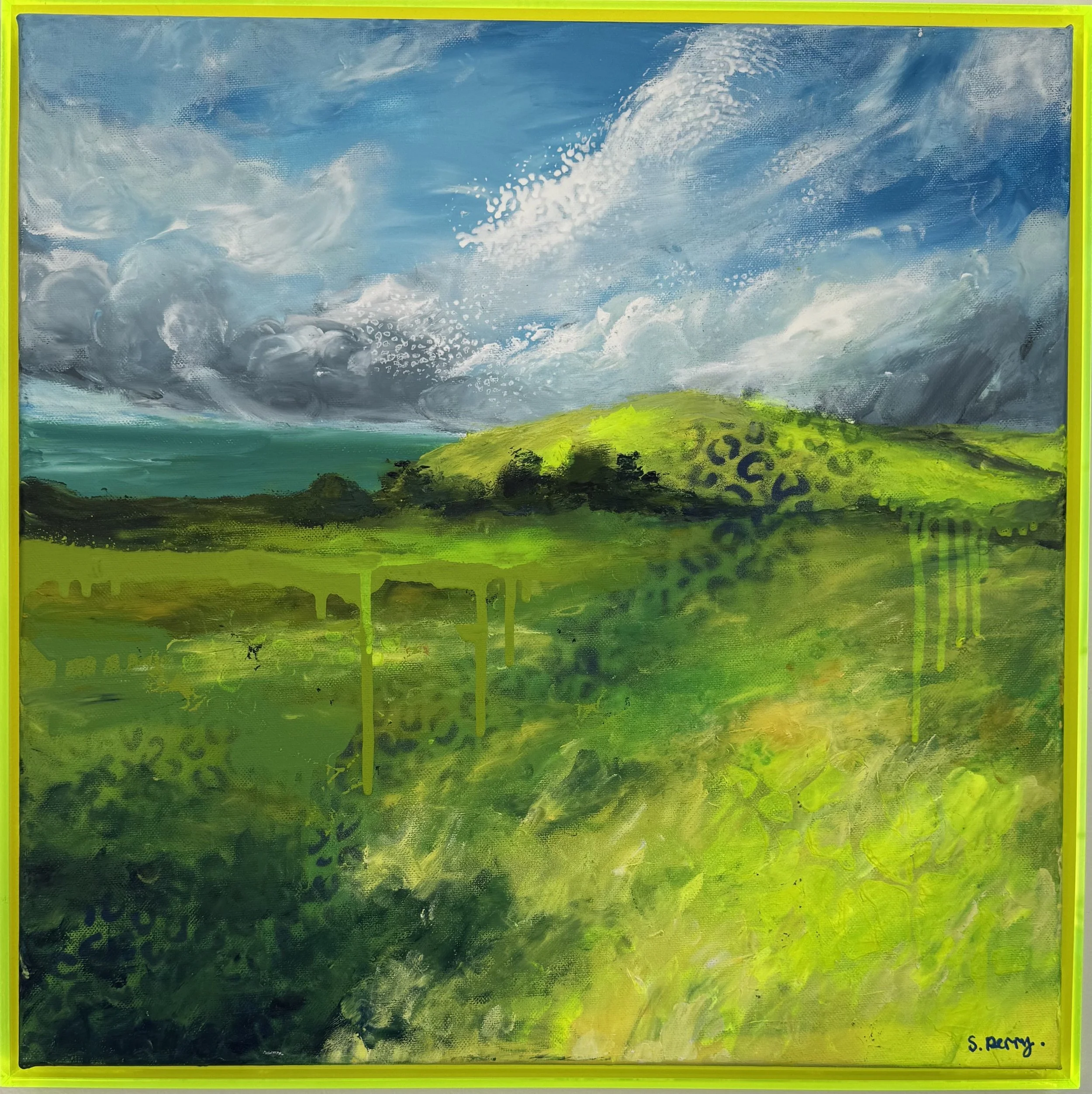 The Purbeck Way 50x50cm acrylic, ink & spray paint on canvas