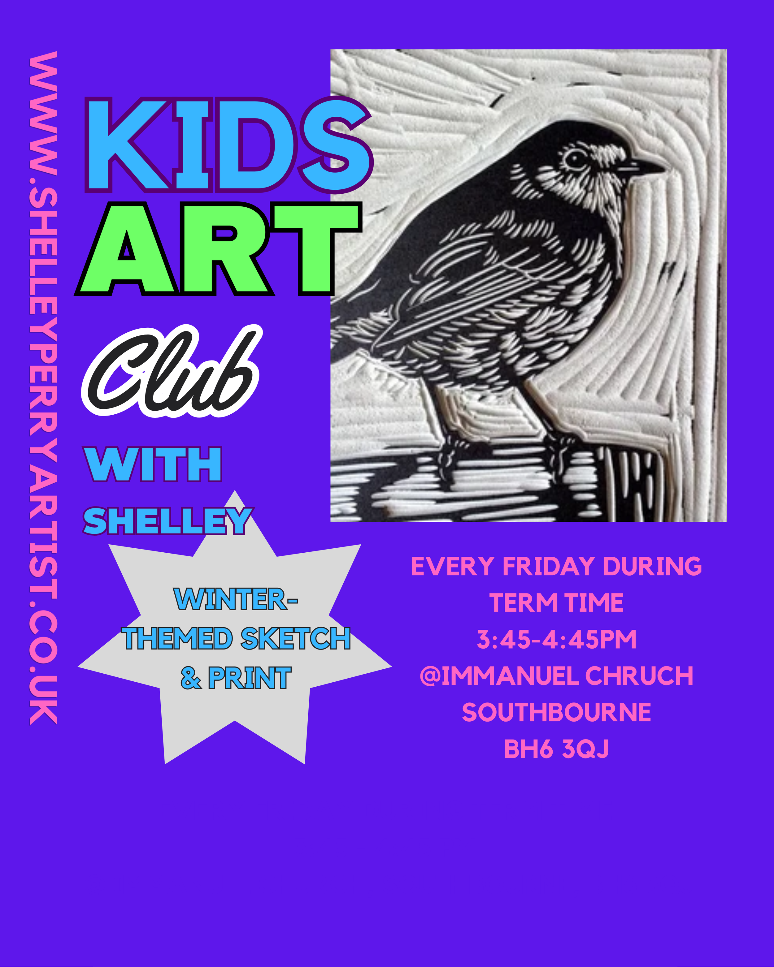 Winter-Themed Sketch & Print  (ages 5-11) Fridays 3:45-4:45pm
