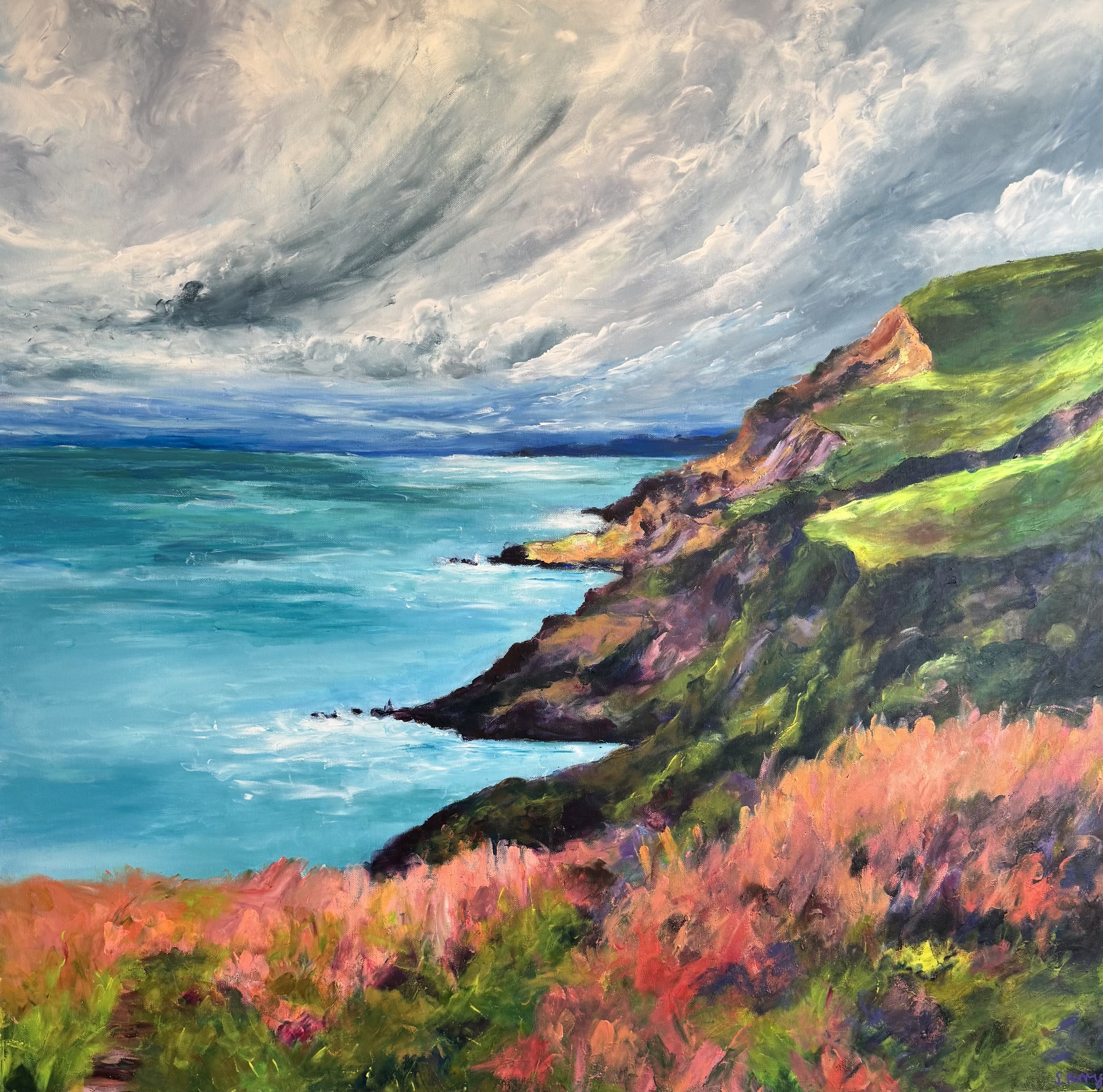Down To Chapman's Pool 100x100cm acrylic on canvas