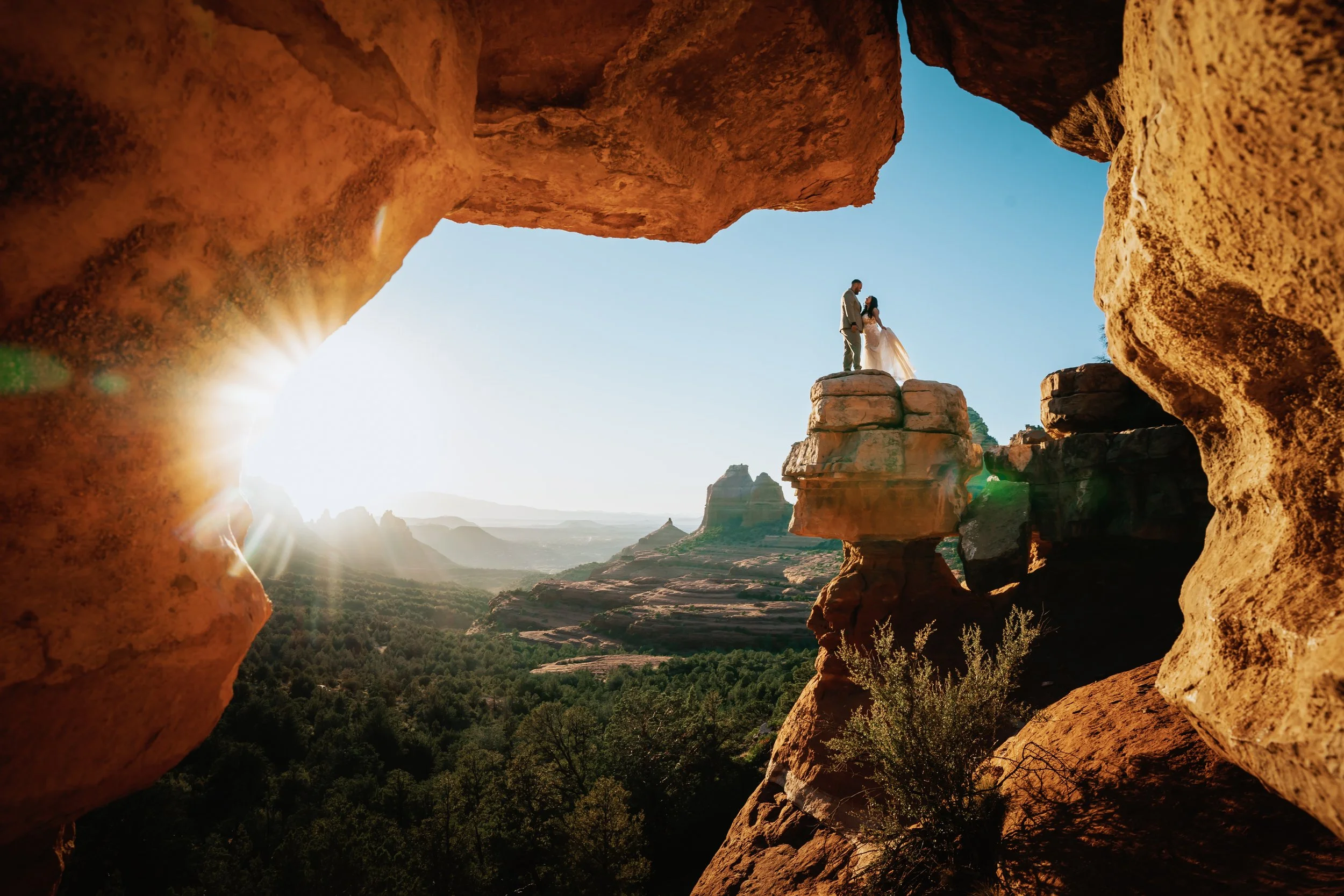 Bride and Groom elope at Merry Go Round Rock in Sedona Arizona