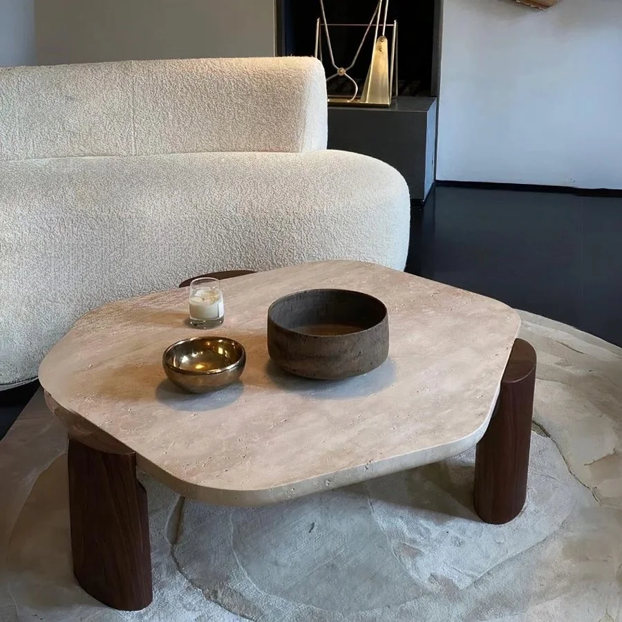 Just a little table talk&mdash;loving the mix of travertine and walnut. 

#InteriorDesign #FurnitureGoals #CustomMade #HomeDecor