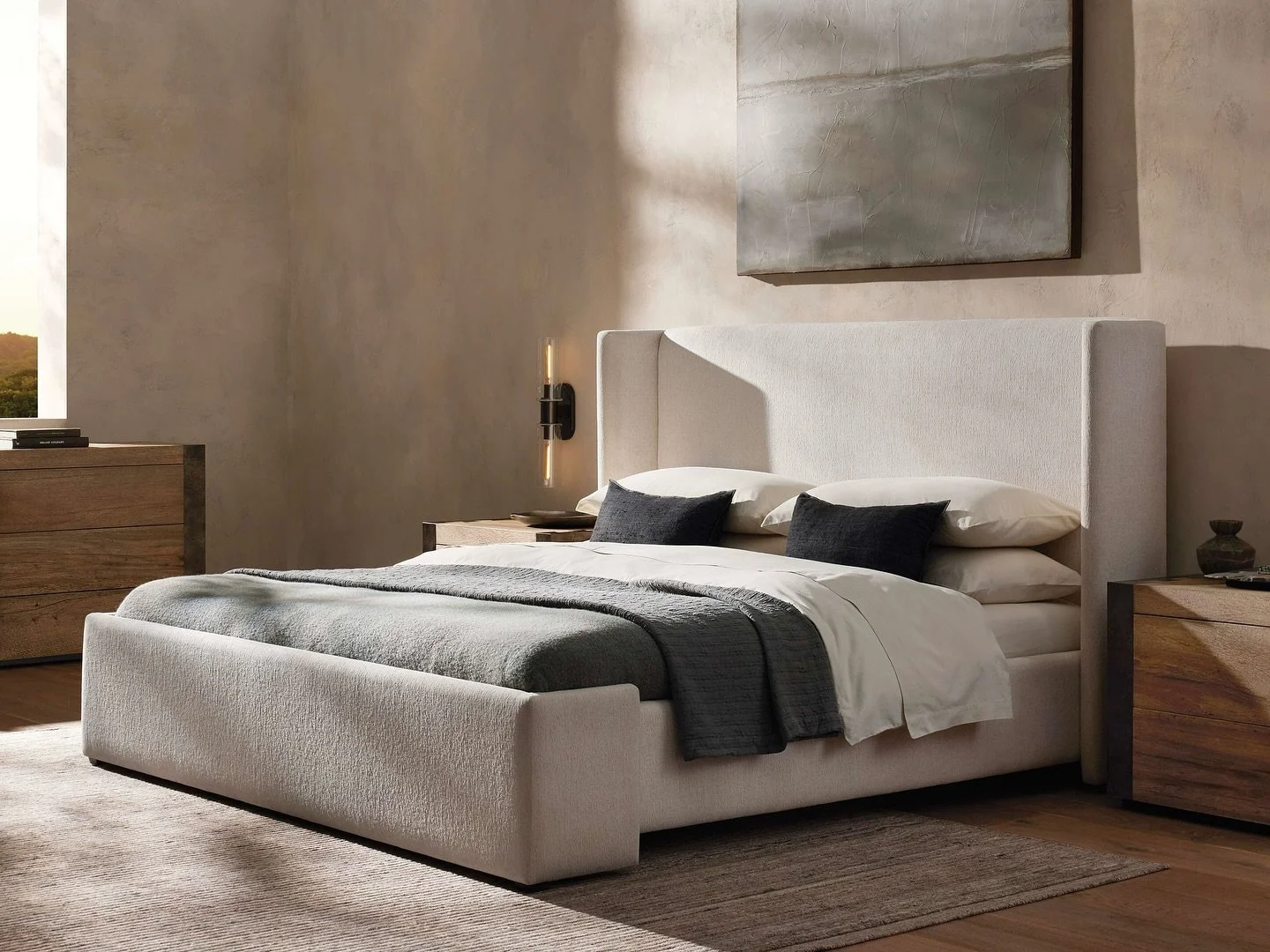 Discover &lsquo;Milan&rsquo;&mdash;a custom-designed bed that turns your bedroom into a chic retreat, where style meets exceptional craftsmanship. Available in Queen, King and Cal King sz. 〰️ Choose your fabric!

#custommade #interiors #furniture #de