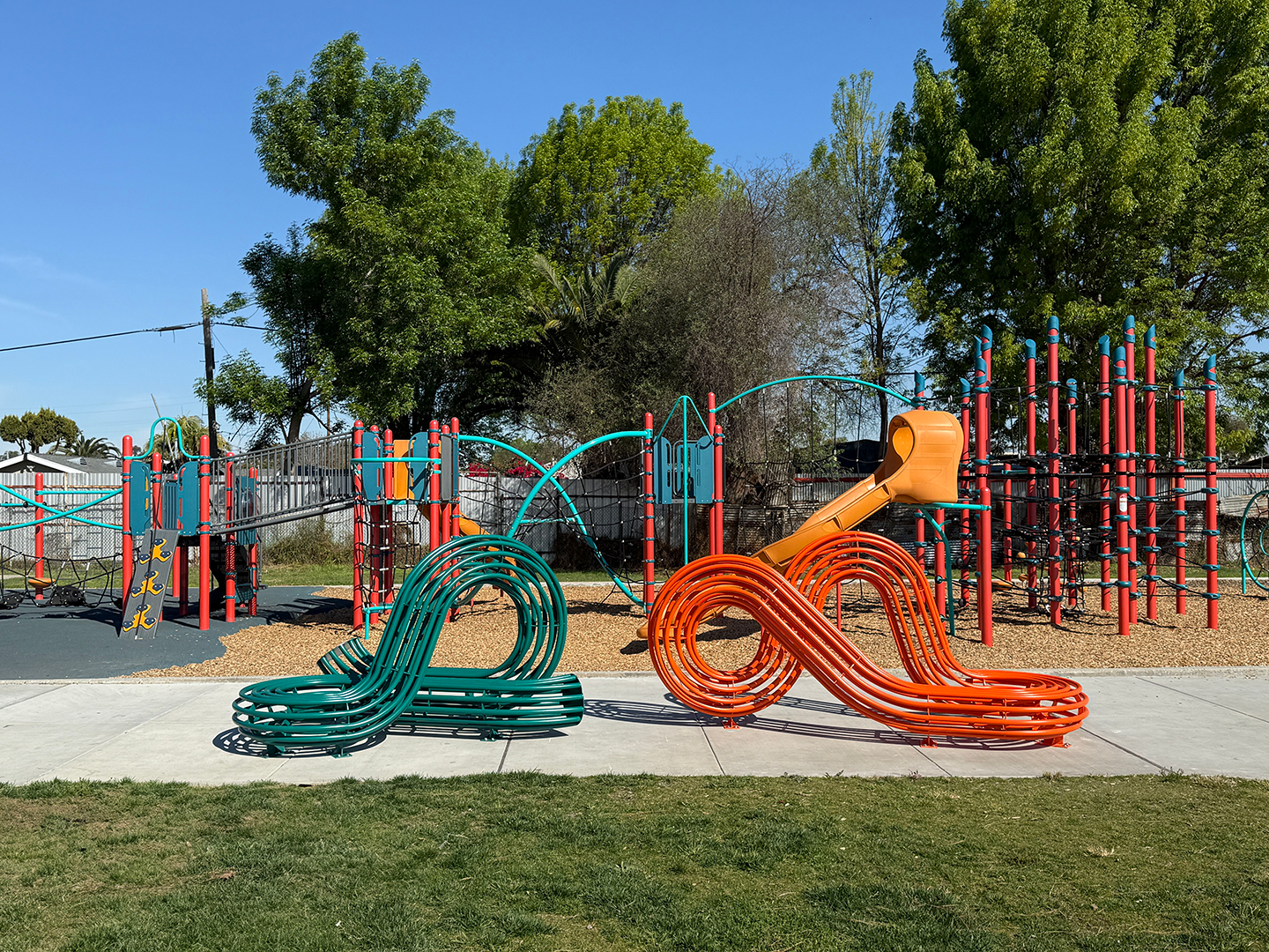 Cursive LA Art Benches
