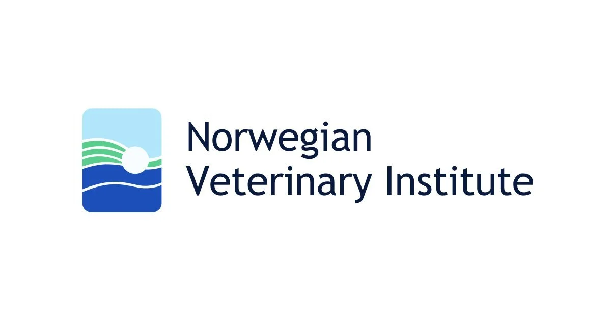 Logo av Norsk Veterinærinstitutt med et ikon som viser vann, sol og grønne bølger