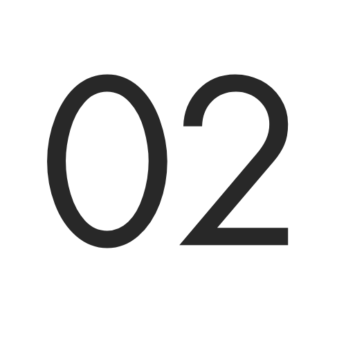 Close-up of the number '02' in black on a gray background.