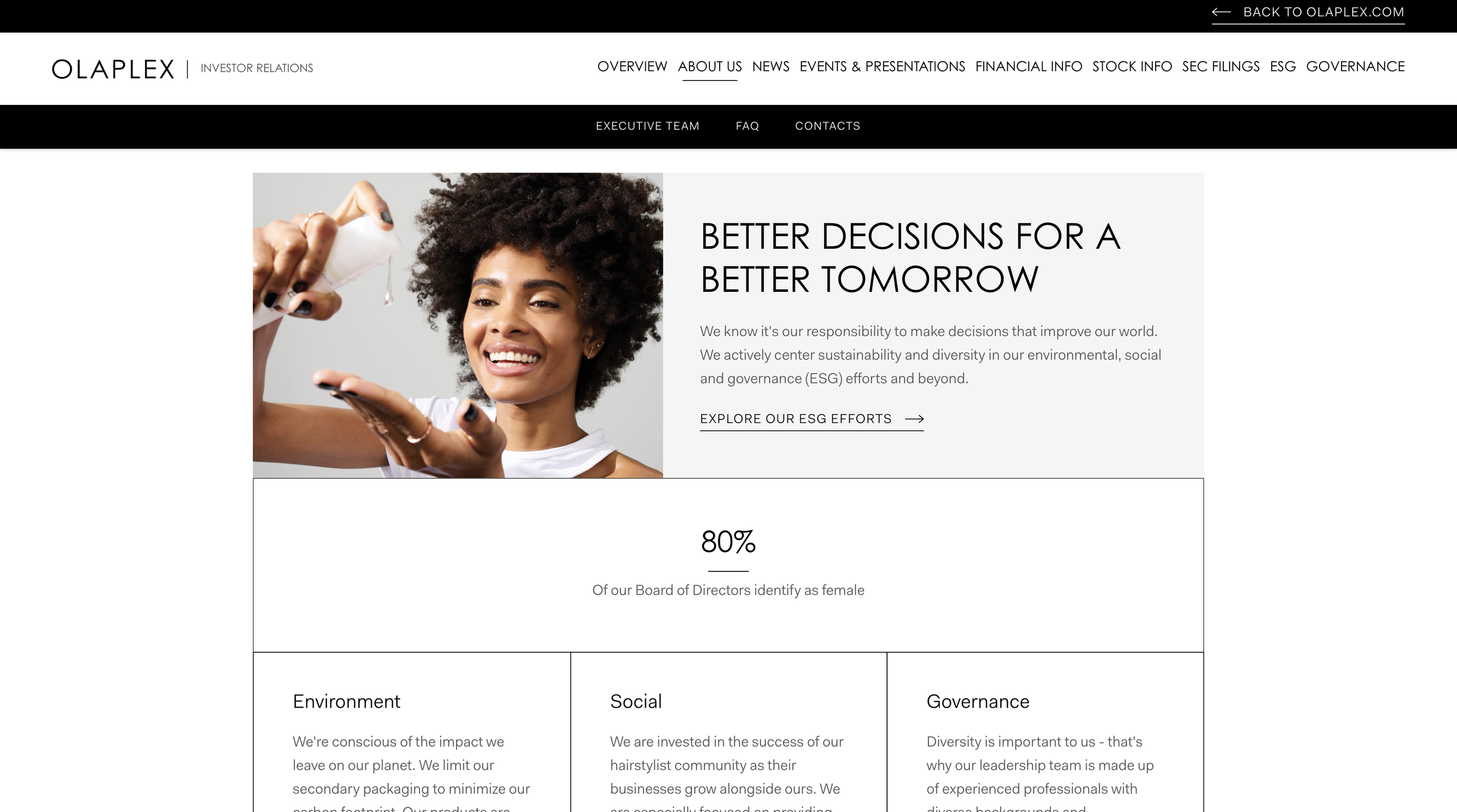 Olaplex ESG Section