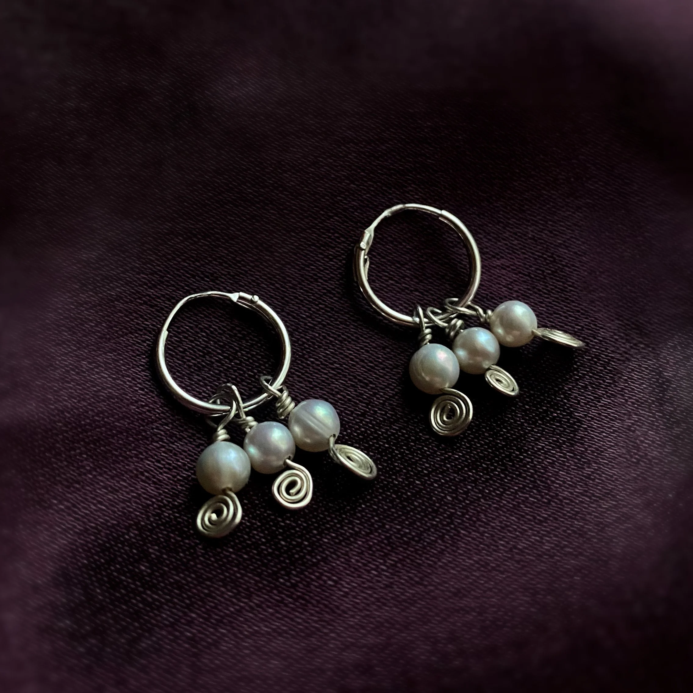 Small Triple Spiral Pearl Sleepers2.jpg