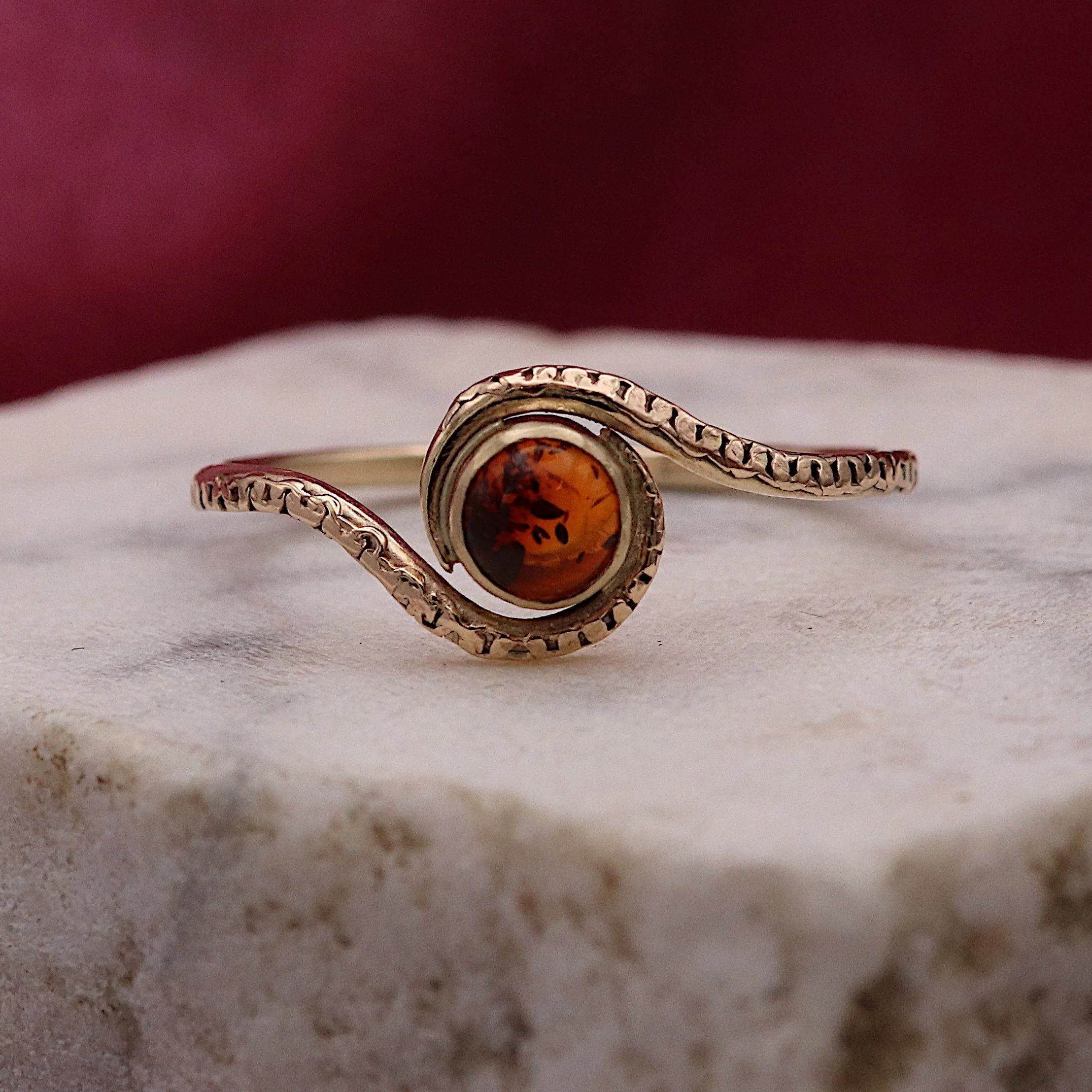 gold amber crossover ring