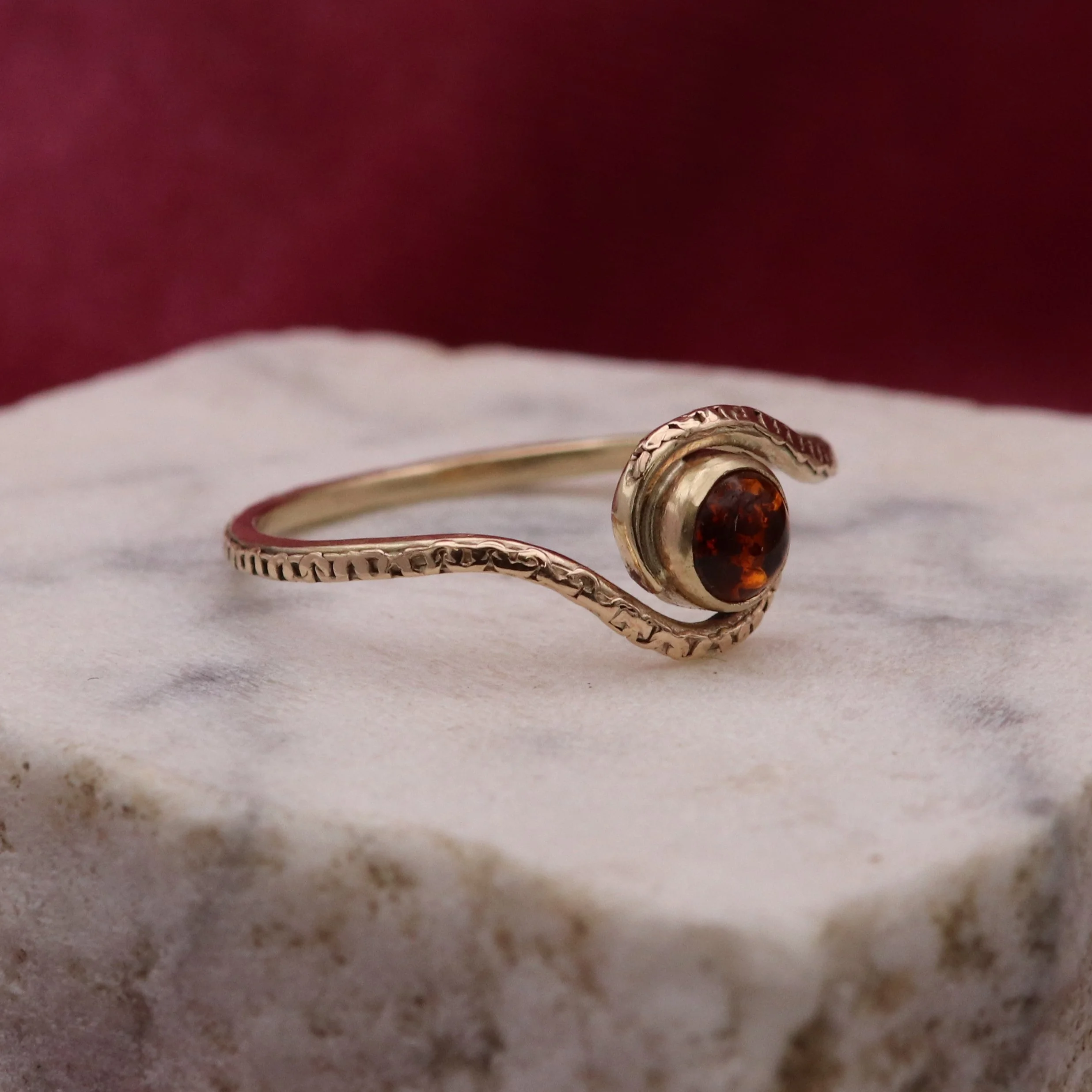 gold amber crossover ring