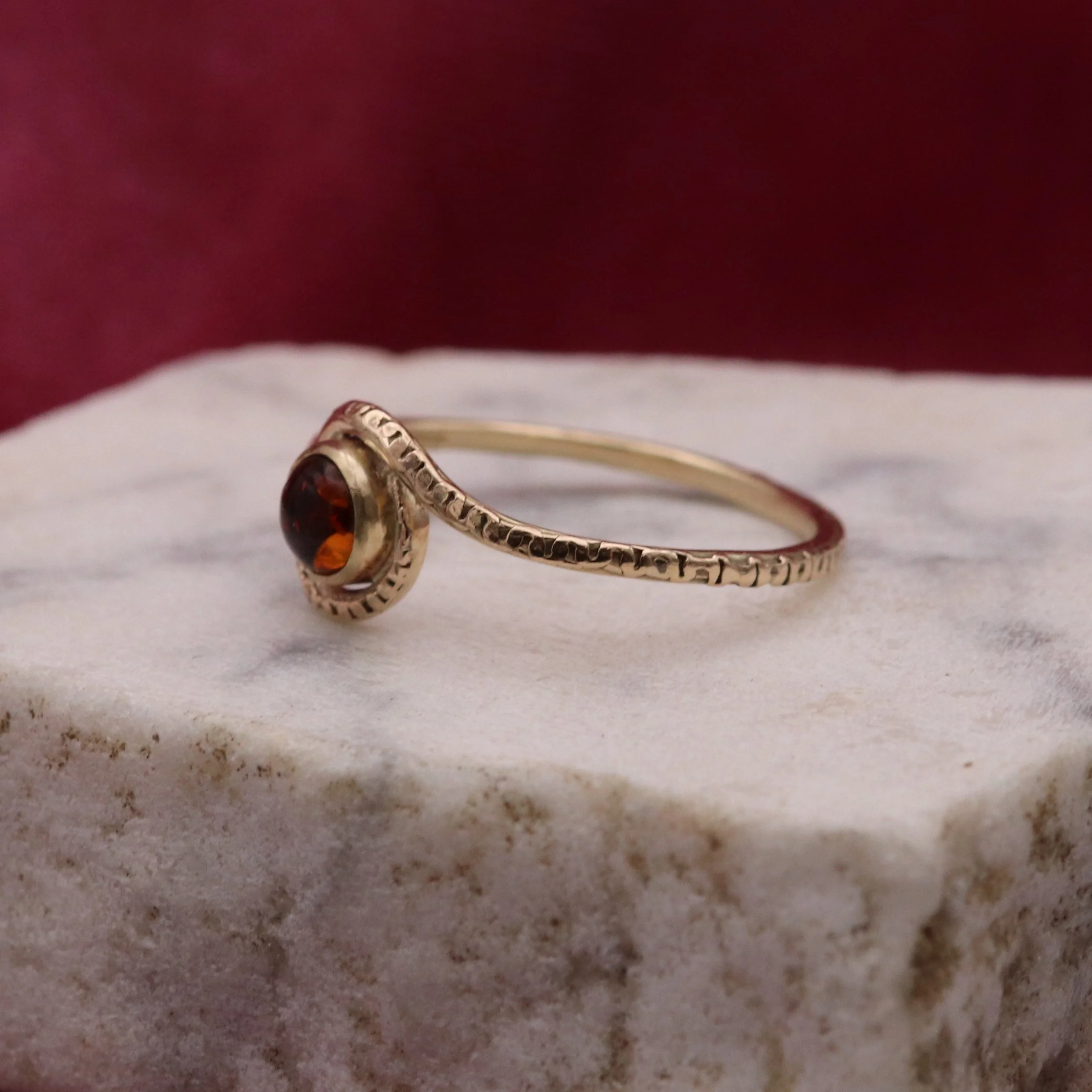 gold amber crossover ring